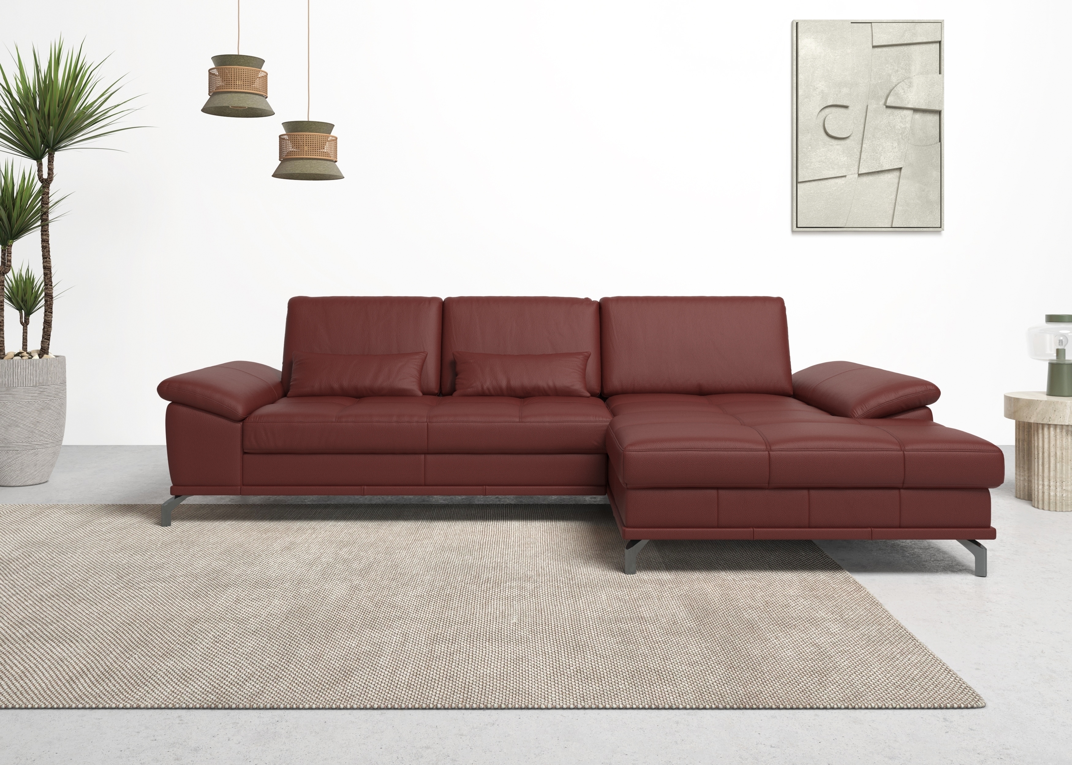 OTTO home Ecksofa "Costello L-Form, B: 301cm, Sitztiefen & Armteilverstellung, Federkern" 3 Nierenkissen, optional Schlaffunktion & Bettkasten