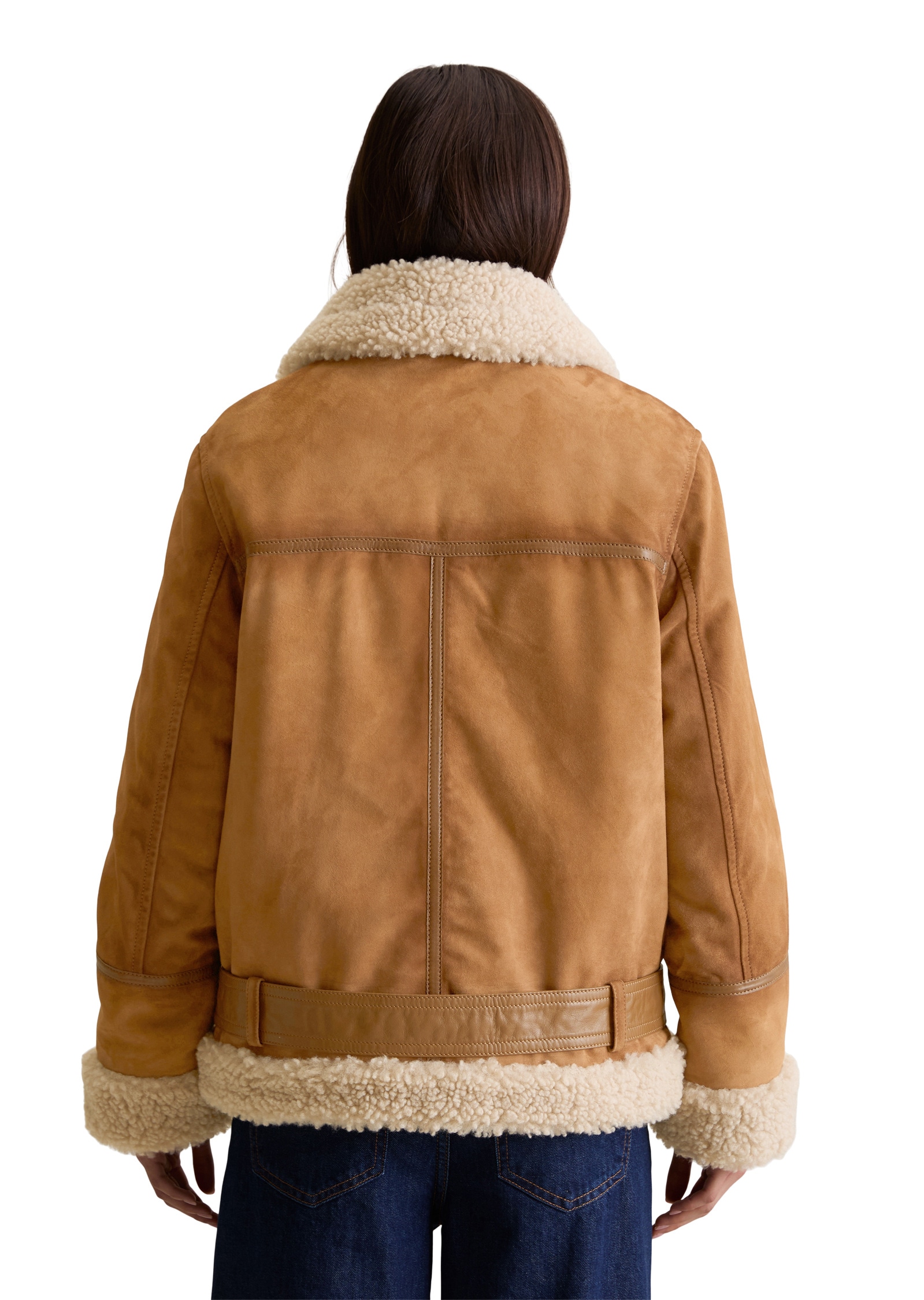 Marc O'Polo DENIM Lederjacke »mit Teddyplüsch«