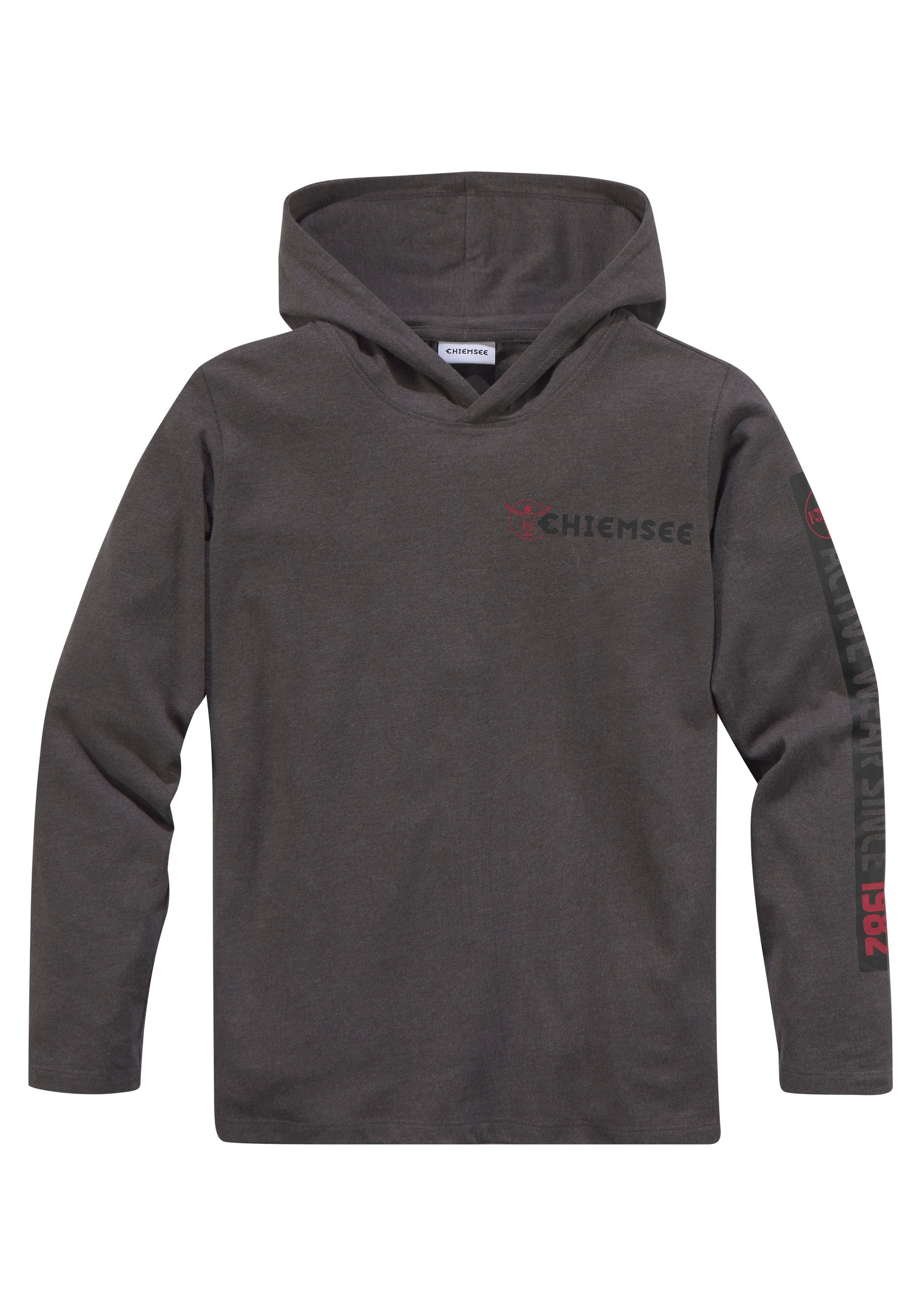 Chiemsee Kapuzenshirt »mit Ärmeldruck«, Langarm, stylischer Druck, aus Baumwollmischung, mit Kapuze