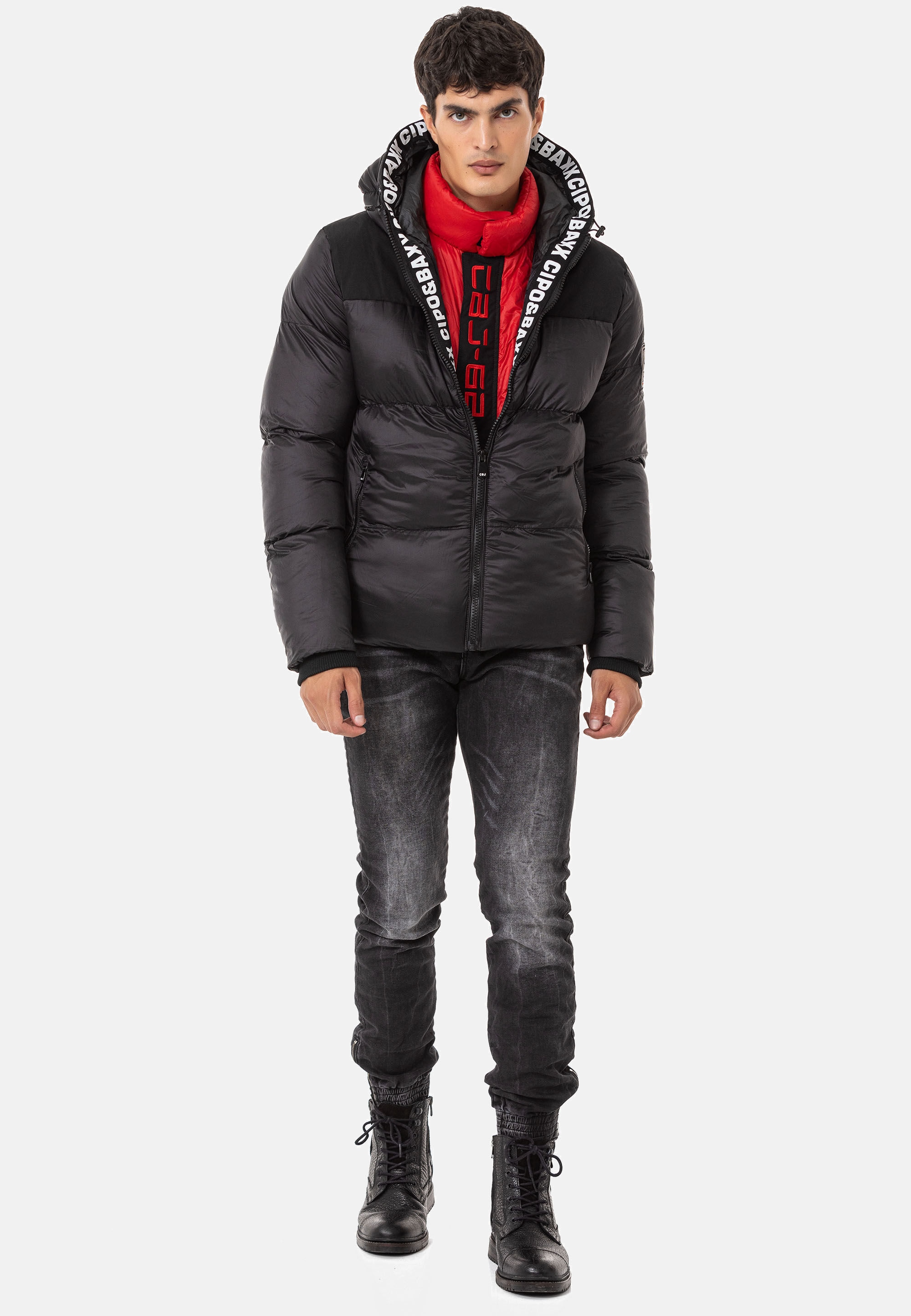 Cipo & Baxx Winterjacke »Jacke«, mit Kapuze, im Kontrast-Look