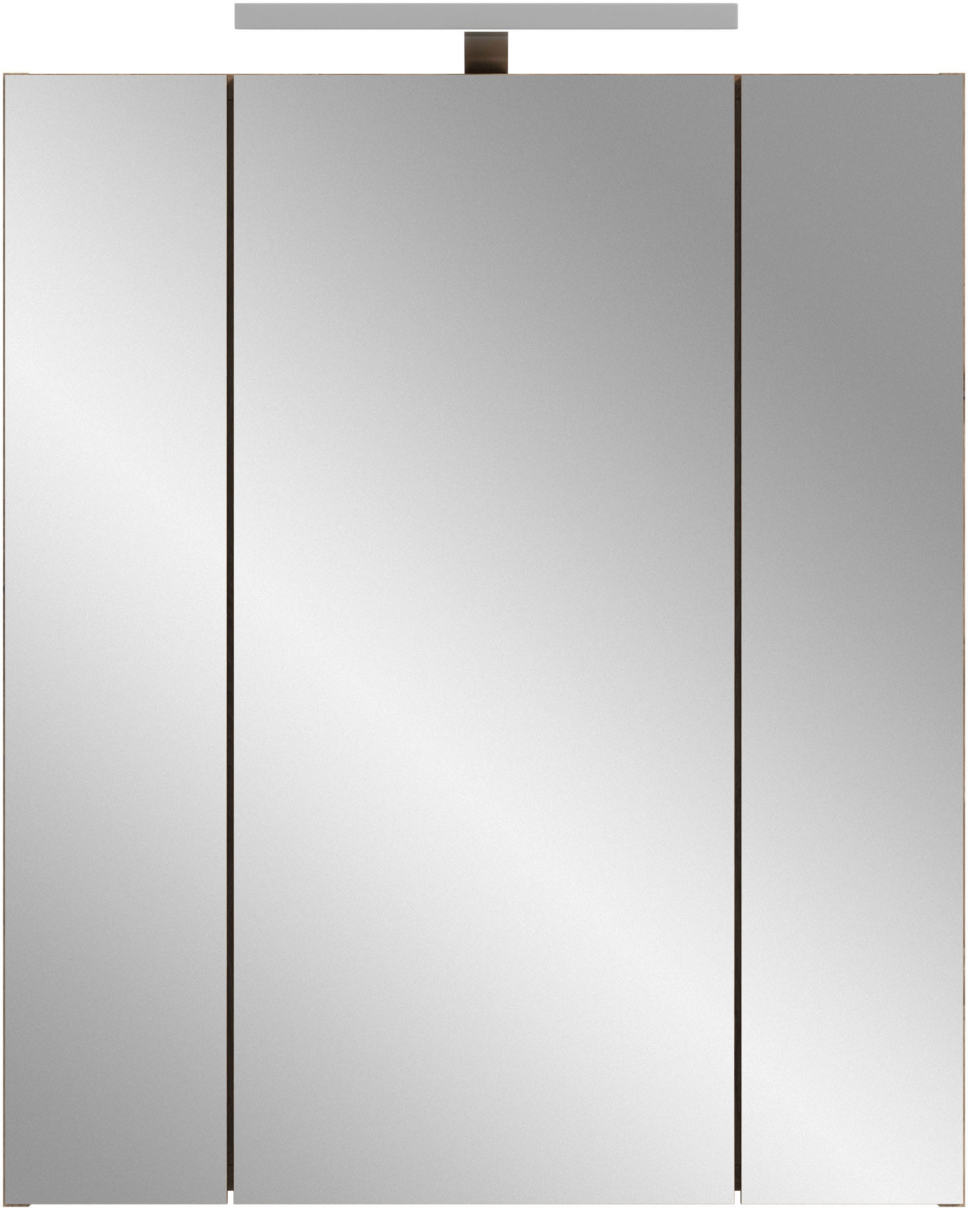 INOSIGN Spiegelschrank 2 Stk. tlg. Florenz, Spiegelschrank inkl. Beleuchtung, Nox Oak NB,  3-türig