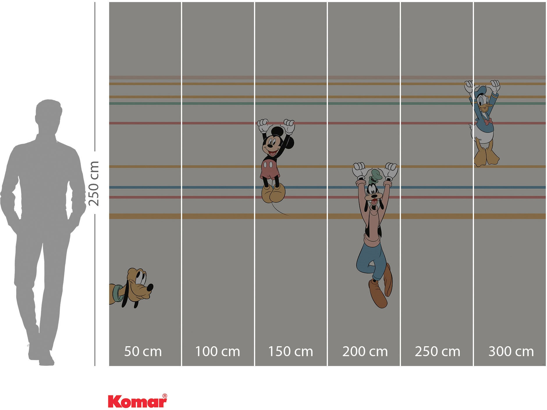 Komar Fototapete »Digitaldruck Vlies - Mickey Hanging with Friends - Größe 300 x 250 cm«, bedruckt, Kinderzimmer