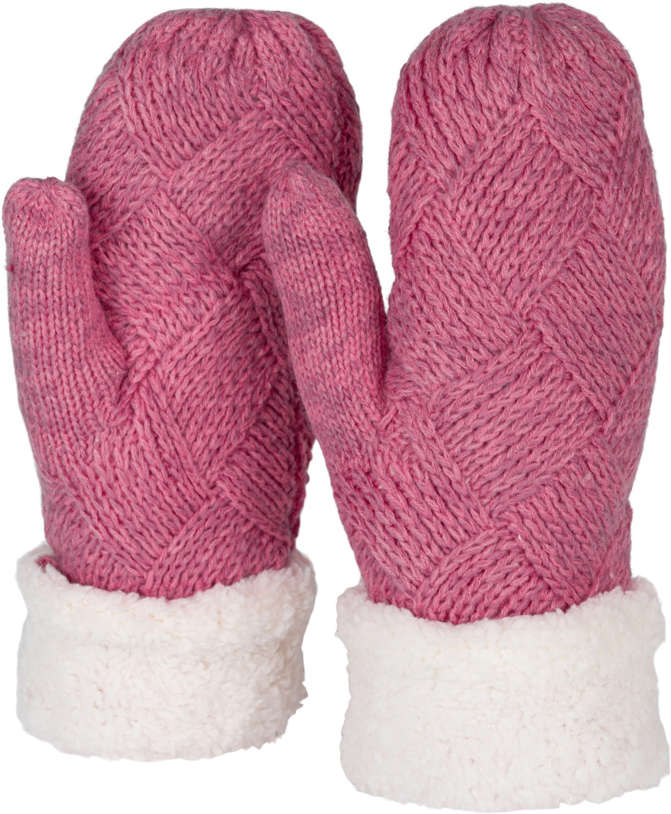styleBREAKER Fäustlinge "Strickhandschuhe Fäustlinge mit Rauten Muster und Fleece" 1 Stk.