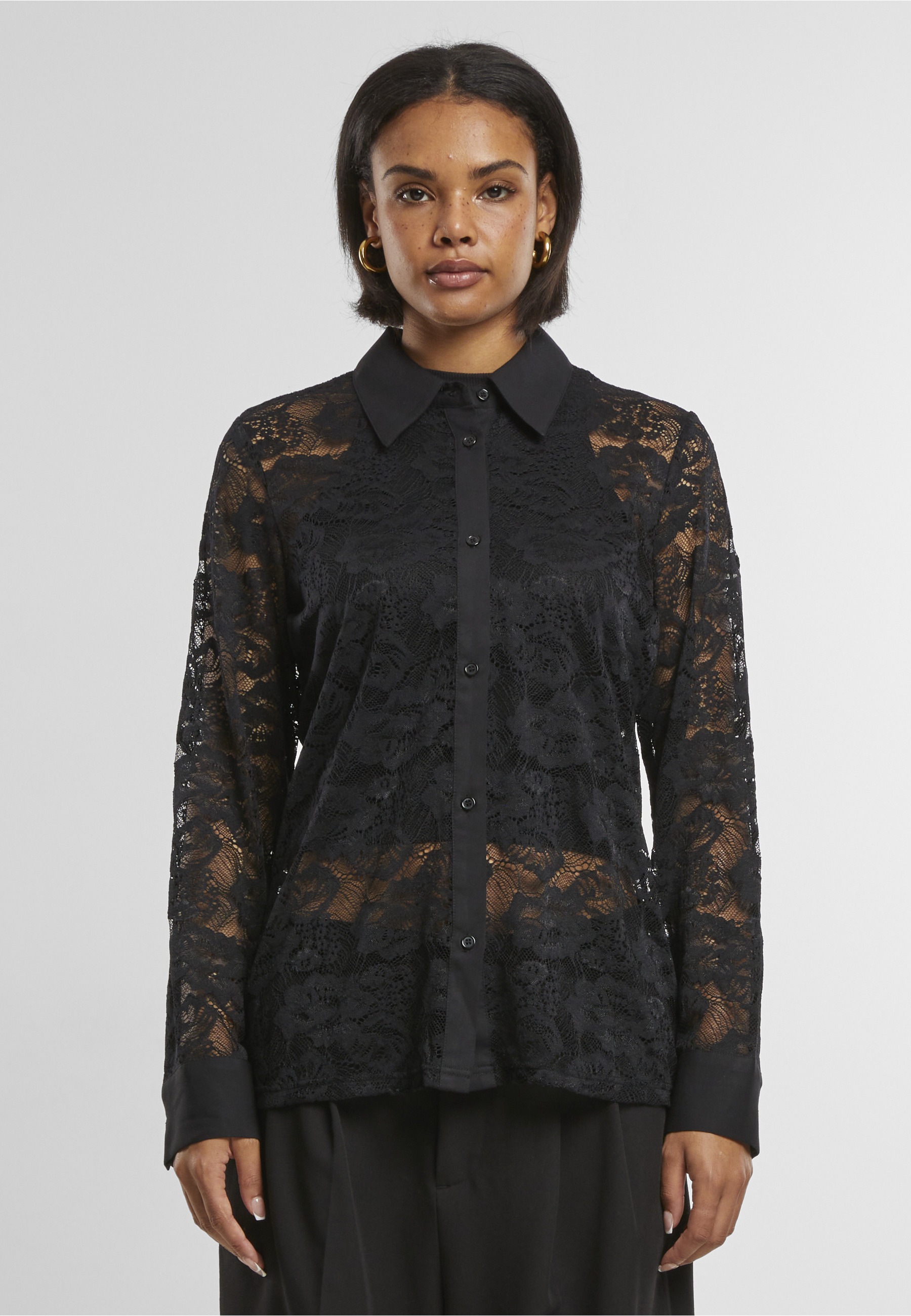 URBAN CLASSICS Klassische Bluse »Urban Classics Ladies Lace Blouse«