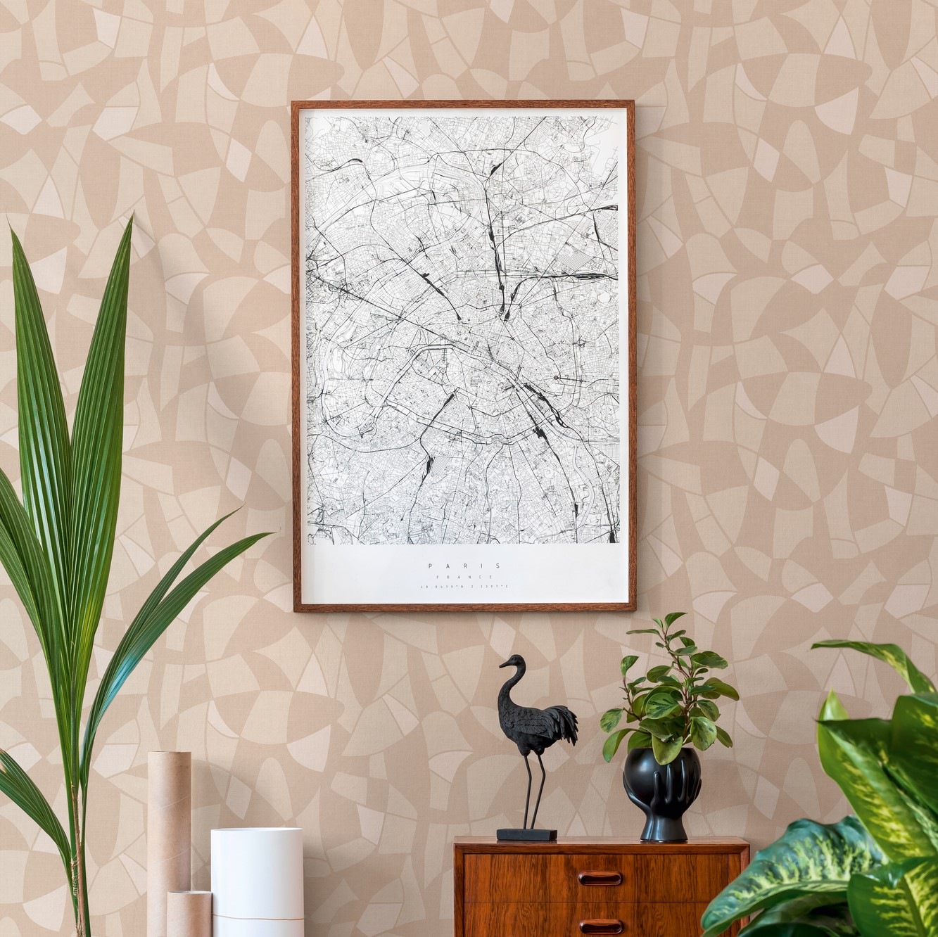 A.S. Création Vliestapete »Antigua Tapete mit Formen«, matt-gemustert-neutral, Grafiktapete Retrotapete Tapeten Wohnzimmer Schlafzimmer Küche Design
