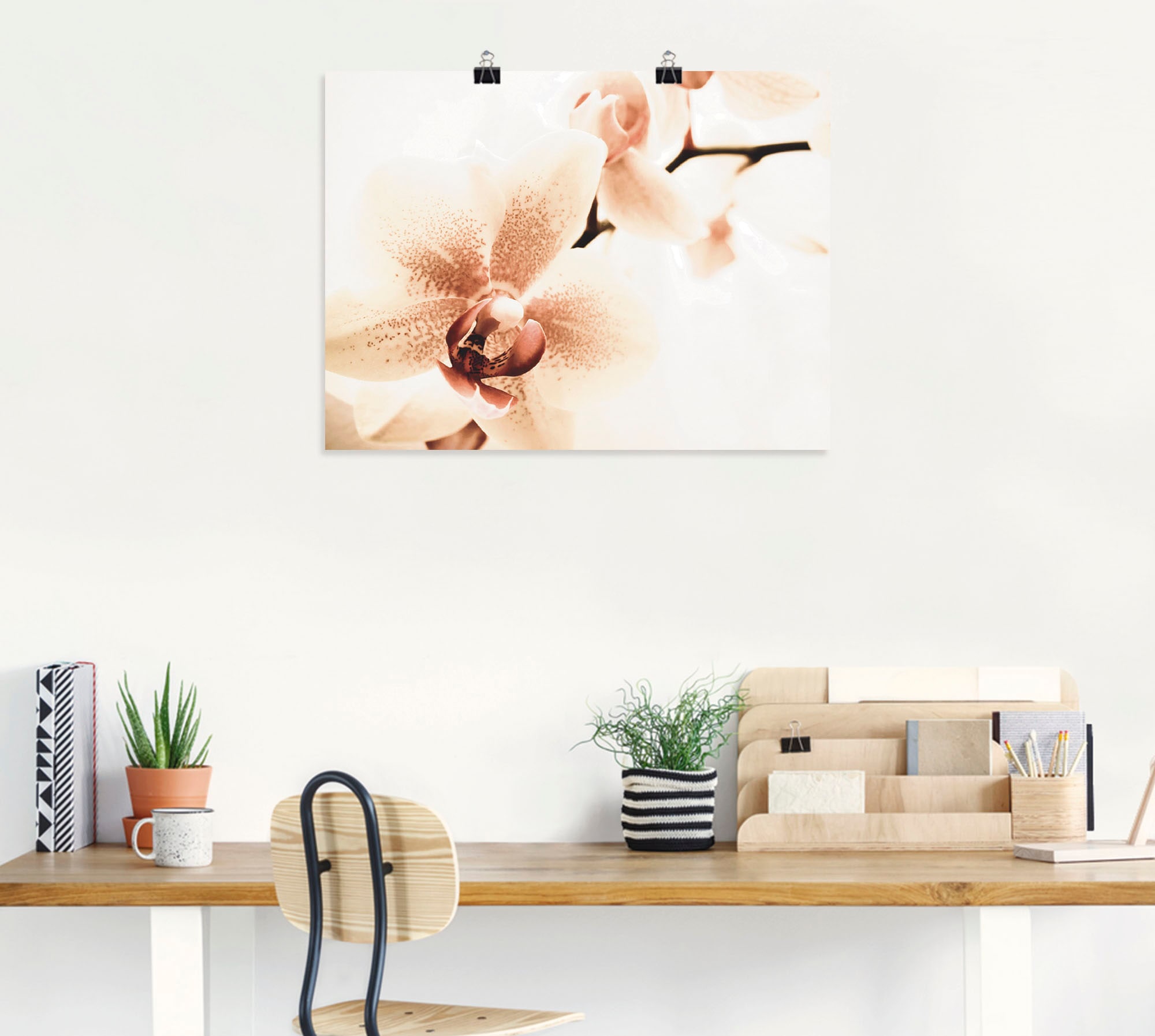 Artland Wandbild "Orchidee abstrakte Collage", Blumen, (1 St.), als Leinwan günstig online kaufen