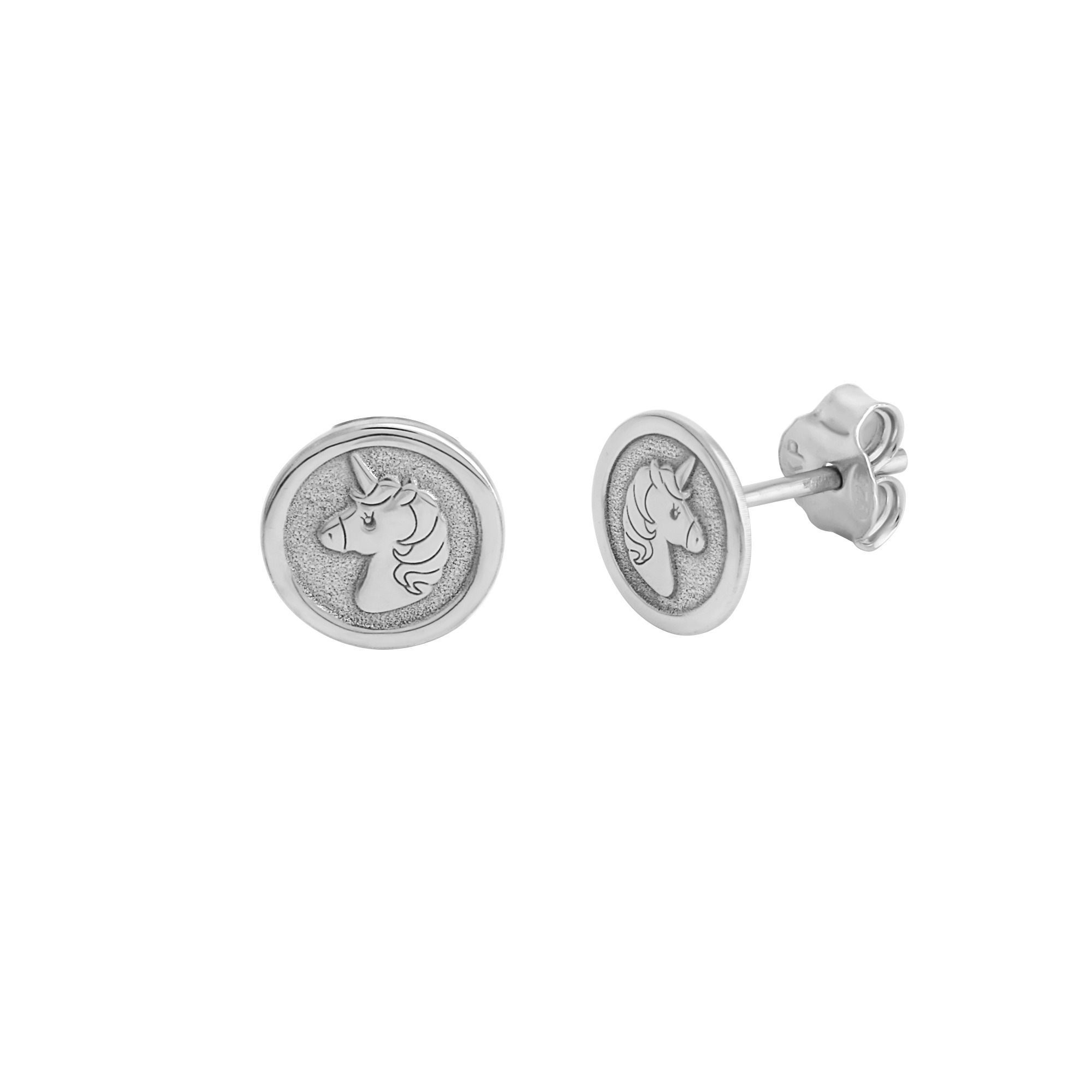 Vivance Paar Ohrstecker »925/- Sterling Silber rhodiniert Einhorn«
