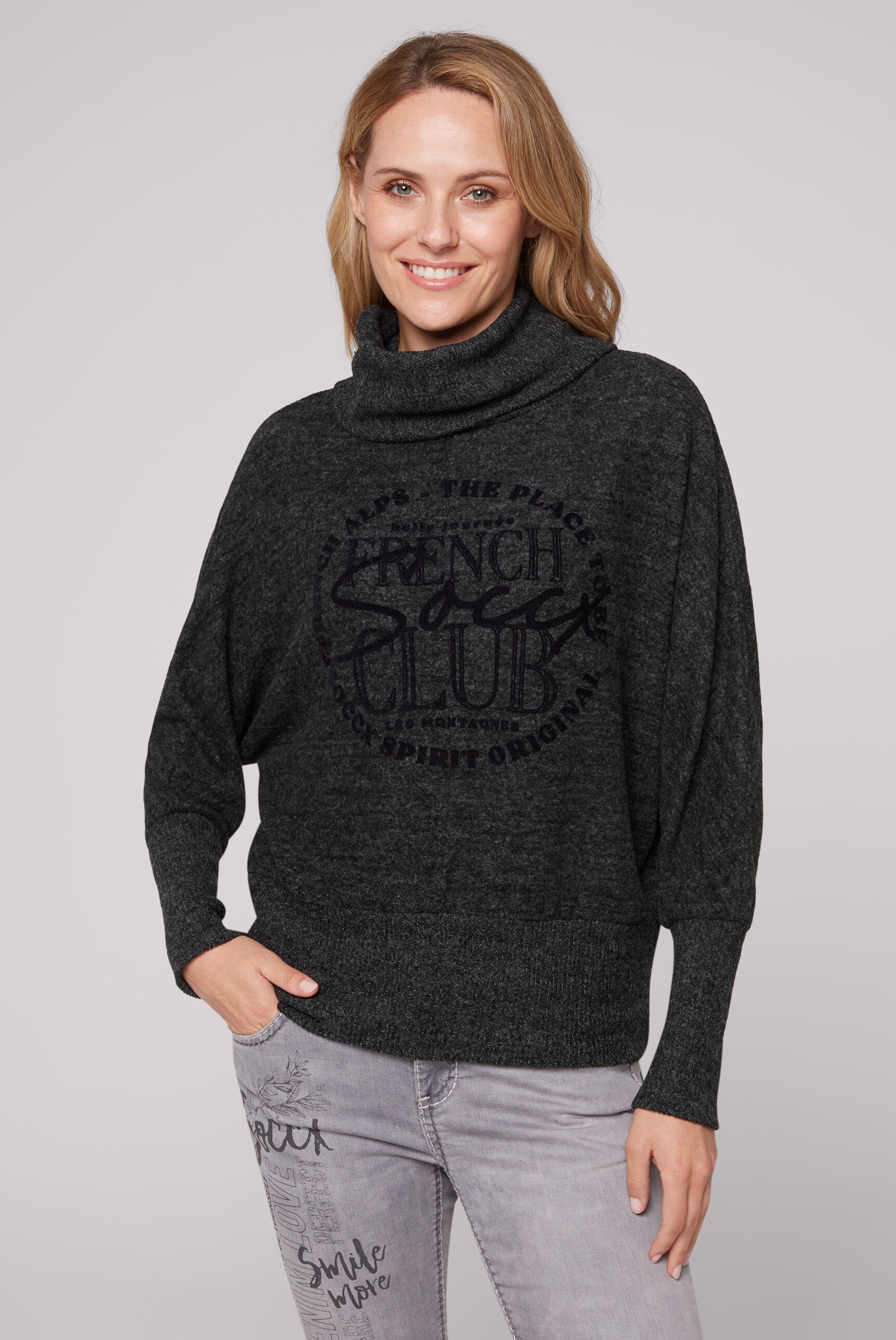SOCCX Rollkragenpullover su Elasthan-Anteil