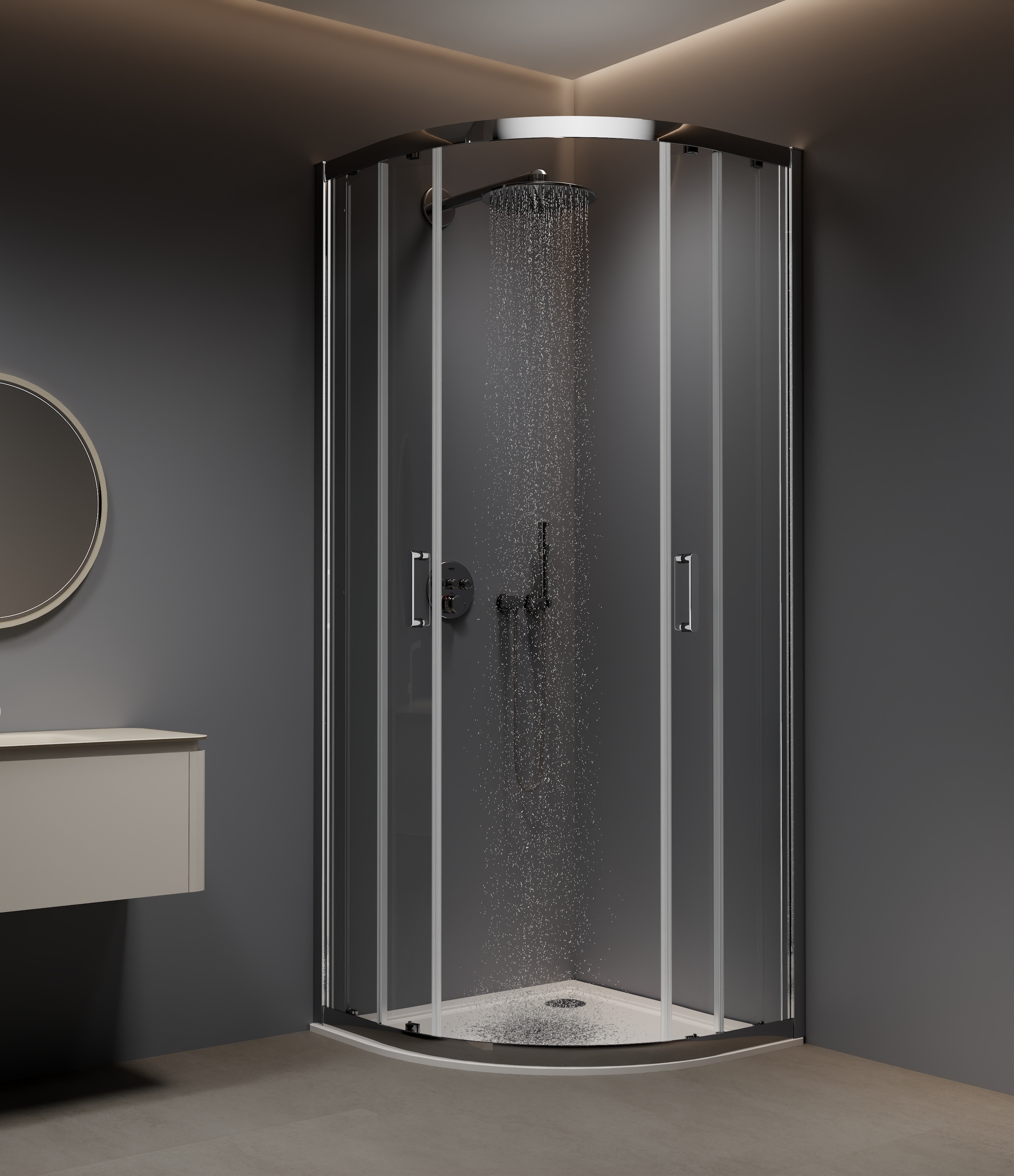 welltime Runddusche »New Trento« Extrahohe 195cm, mit verbessertem Rollensystem