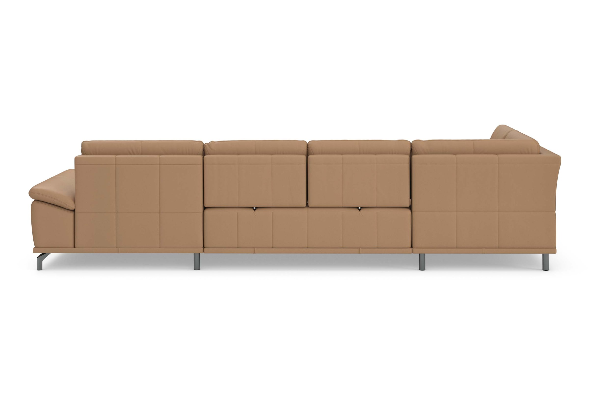 Places of Style Wohnlandschaft »Costello U-Form, mit Sitztiefenverstellung, Armteilverstellung und«, 3 Nierenkissen, optional Bettfunktion und Bettkasten