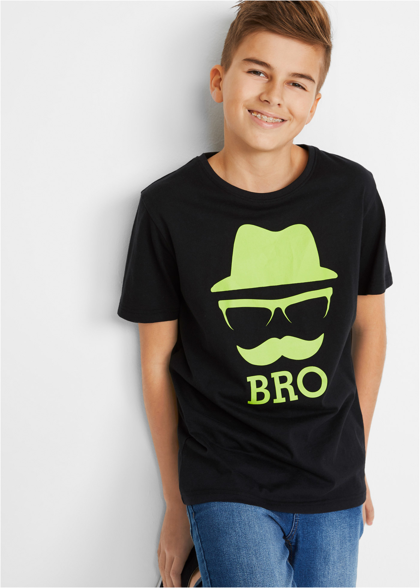 bonprix T-Shirt "T-Shirt aus reiner Baumwolle" bequeme Passform, Rundhalsausschnitt, aus reiner Baumwolle