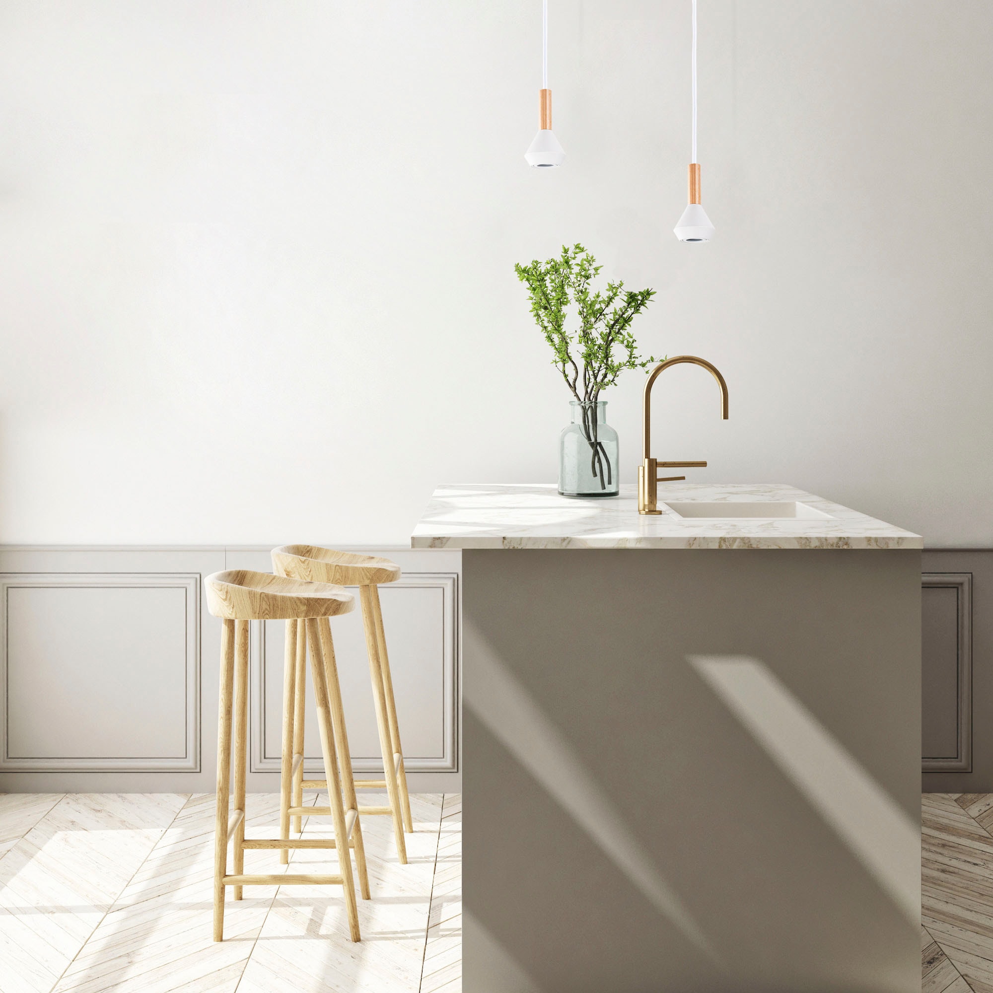 GU10 Küchenlampe »MORA«, BAUR Paco Modern Home Klein | Metall Pendelleuchte Holz Esszimmer Wohnzimmer