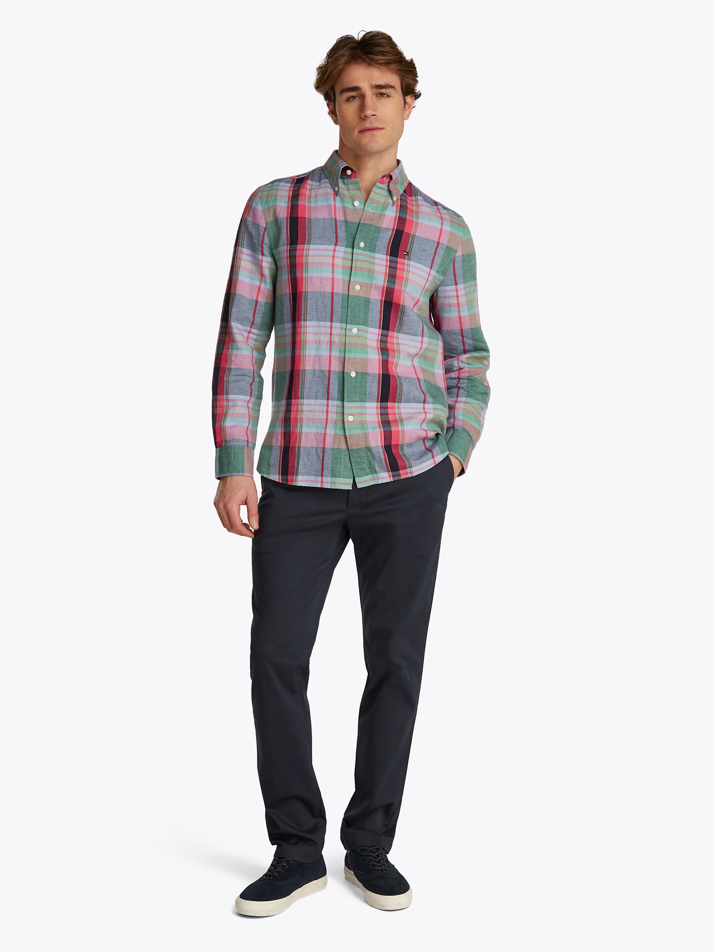 Tommy Hilfiger Langarmhemd »LINEN BLEND MADRAS CHECK«