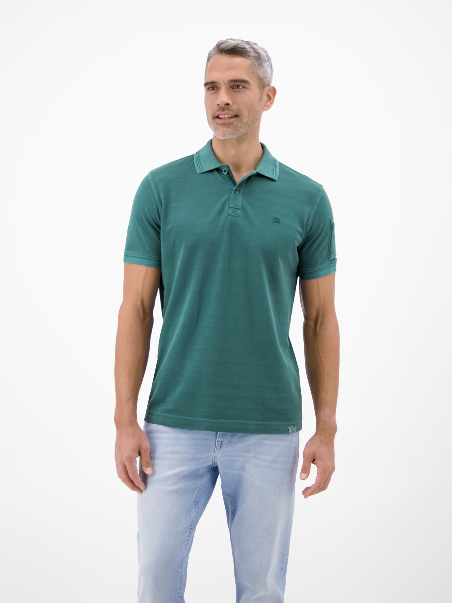 LERROS Poloshirt "Poloshirt, unifarben aus gestreiftem Piqué-Gewebe" günstig online kaufen