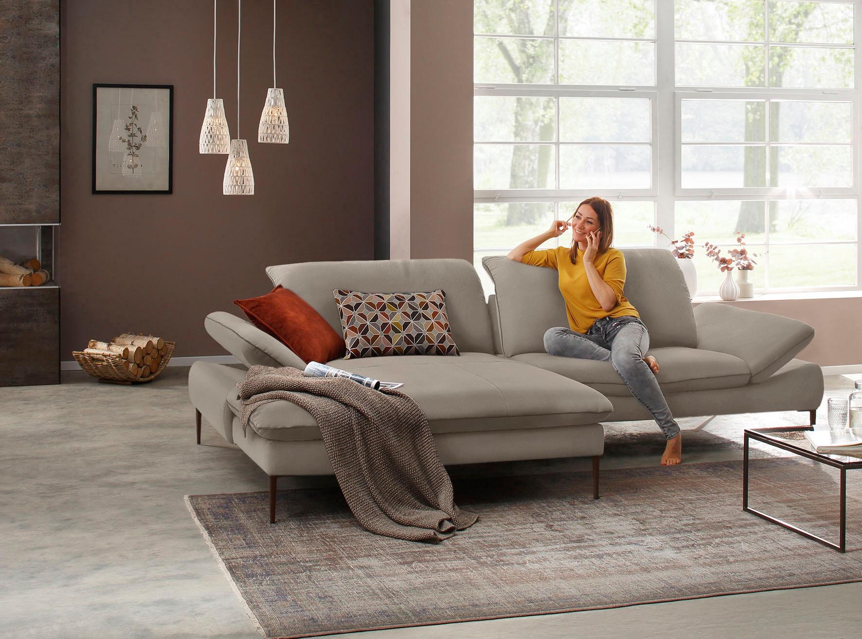 W.SCHILLIG Ecksofa »enjoy&MORE, Designsofa, elegant und bequem, L-Form«, Sitztiefenverstellung, Füße bronze pulverbeschichtet, Breite 294 cm