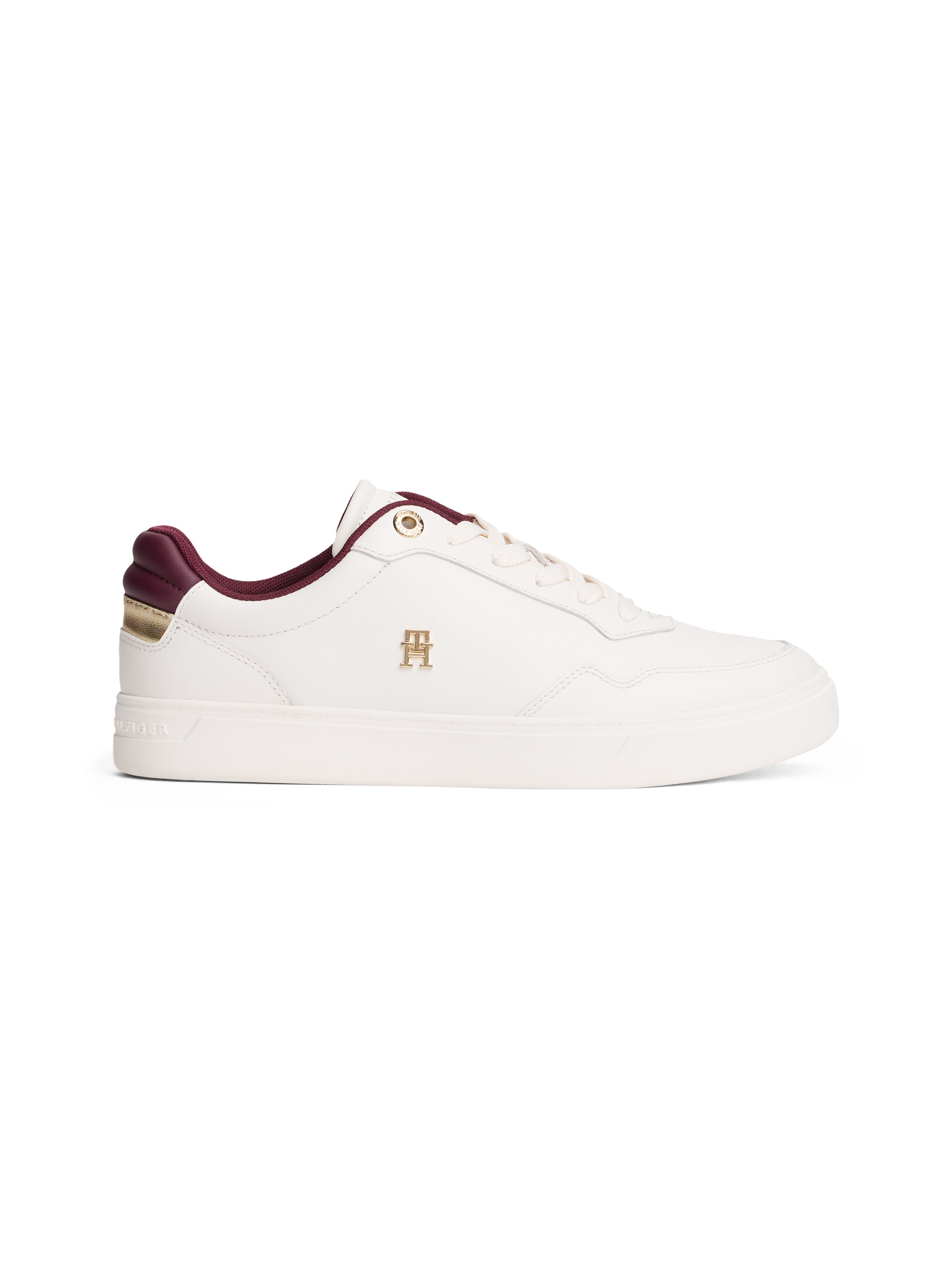 Tommy Hilfiger Plateausneaker »ESSENTIAL ELEVATED COURT SNEAKER«, Freizeitschuh, Halbschuh, Schnürer mit Ziernähten und Kontrastbesatz