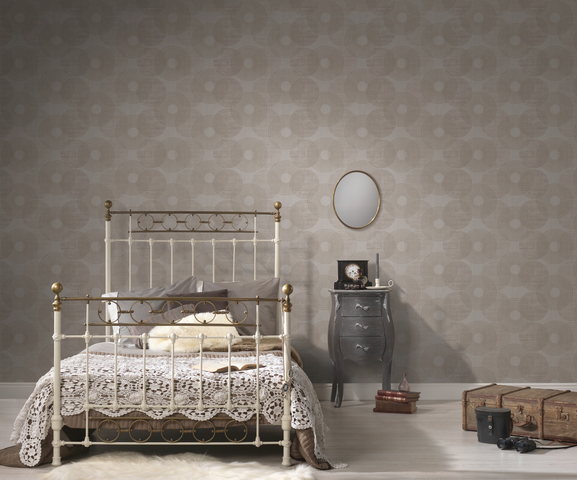 A.S. Création Vliestapete »Attractive«, Strukturmuster-gemustert-Motiv, Kreis Tapete Punkte Tapeten Wohnzimmer Schlafzimmer Küche Flur Design