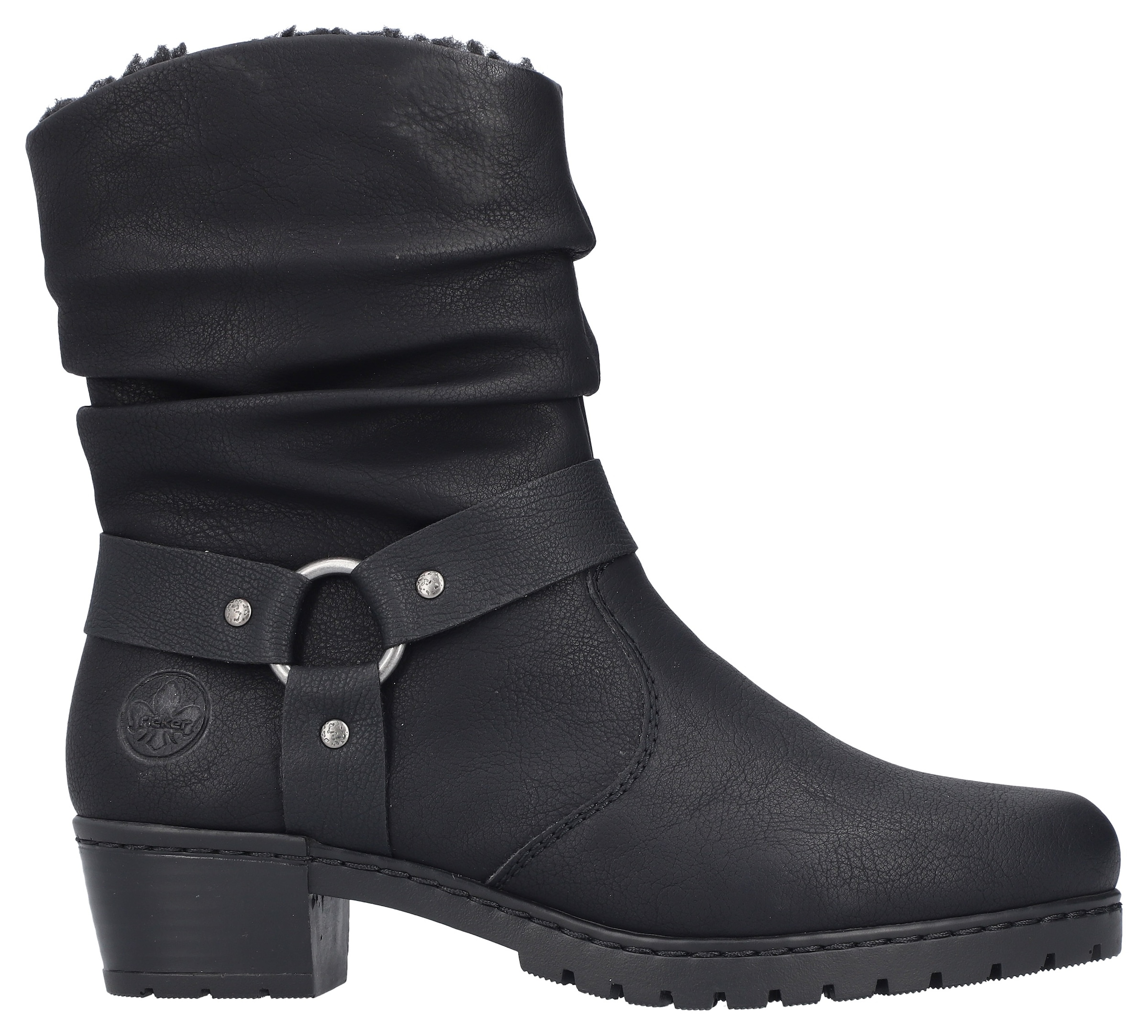 Rieker Winterstiefelette, Westernstiefelette, Cowboyboots, Blockabsatz, mit Zierriemen