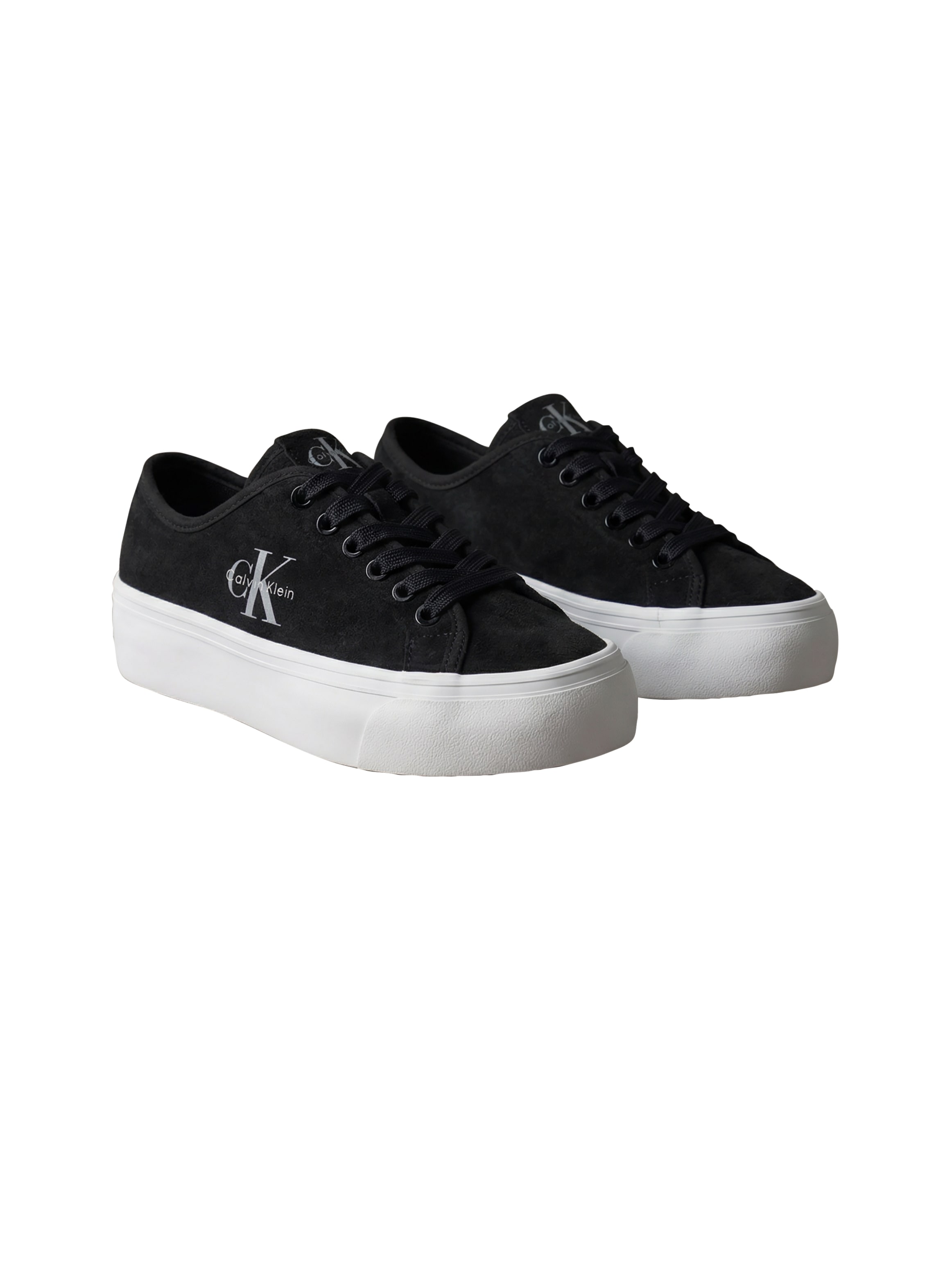 Calvin Klein Plateausneaker "VULC FLATF LACEUP SUEDE" Freizeitschuh, Schnürschuh, Halbschuh mit seitlichem Logoschriftzug