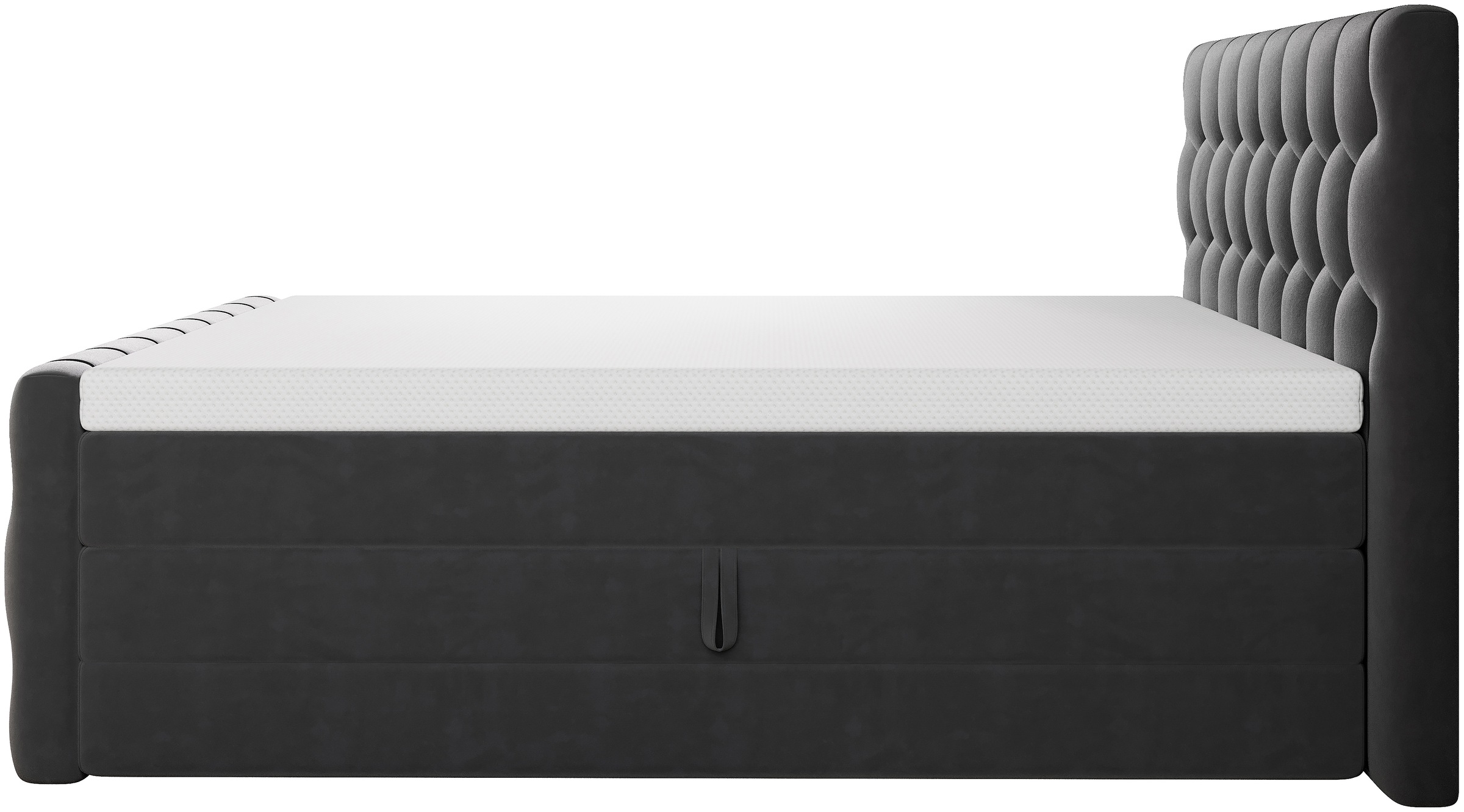OTTO home Boxbett »BASILL, Polsterbett mit Bettkasten und Taschenfederkernmatratze H3« mit 7cm Komfortschaum-Topper, Samt-Bezug, 180x200cm