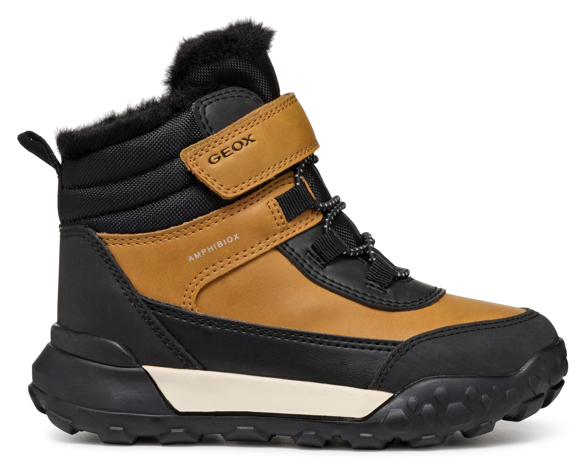 Geox Winterboots »J TREKKYUP BOY B ABX«, Klettstiefel, Snowboots, Winterstiefel mit Klettverschluss