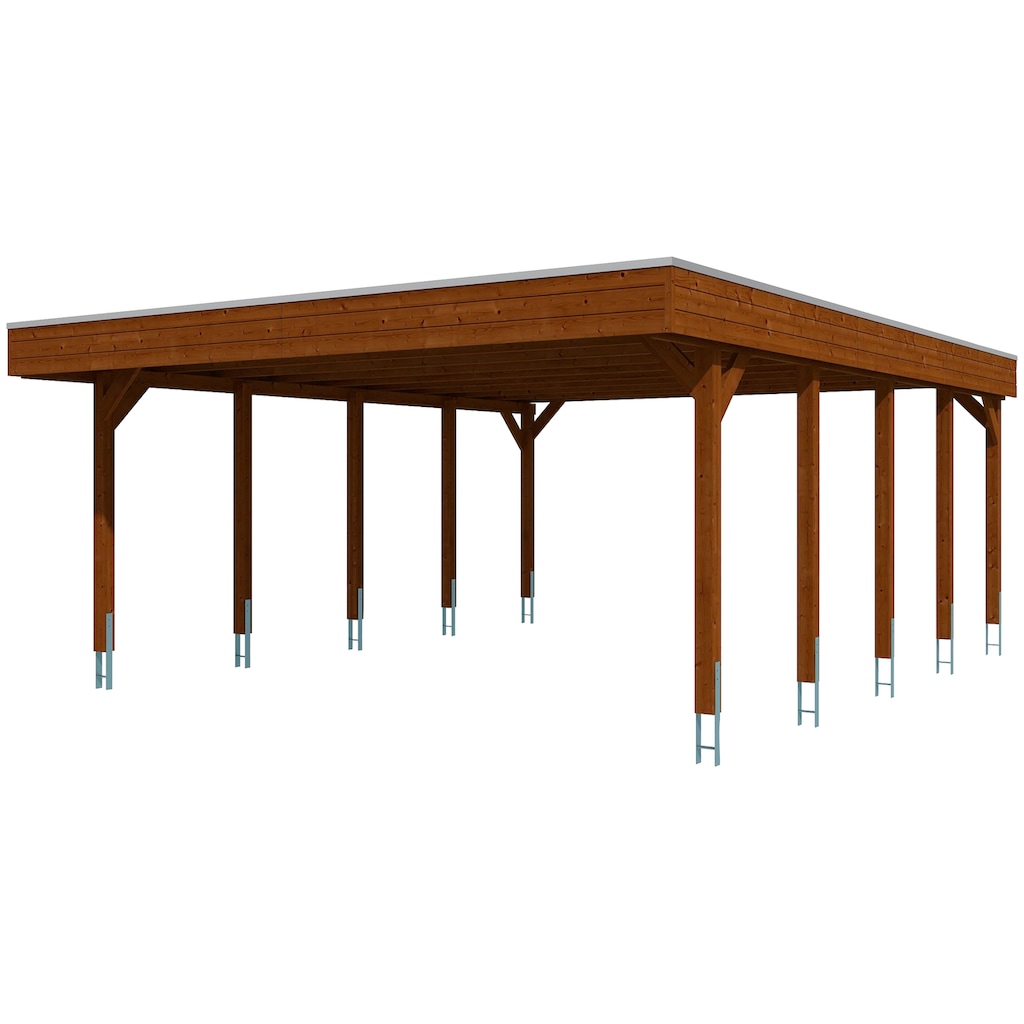 Skanholz Doppelcarport »Friesland«, Fichtenholz, 514 cm, braun