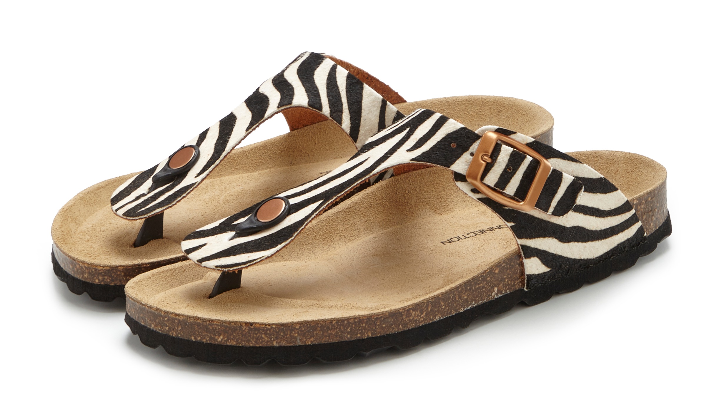 French Connection Pantolette "Sandale, Mule, offener Schuhe, Sommerschuhe" NEU aus hochwertigem Leder mit bequemen Korkfußbett
