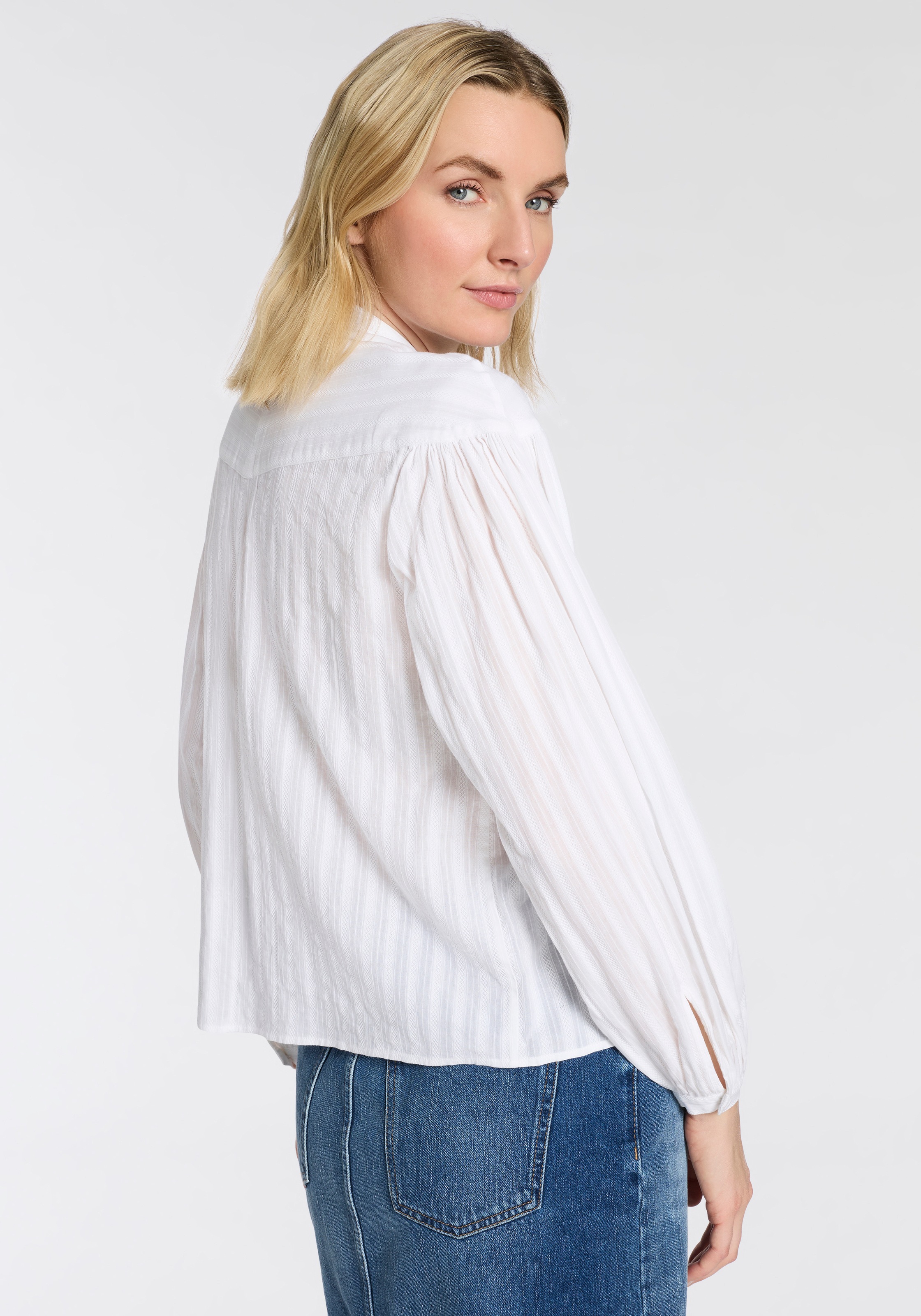 BOSS ORANGE Langarmbluse "Bilmant Premium Damenmode" mit Knopfleiste und ku günstig online kaufen