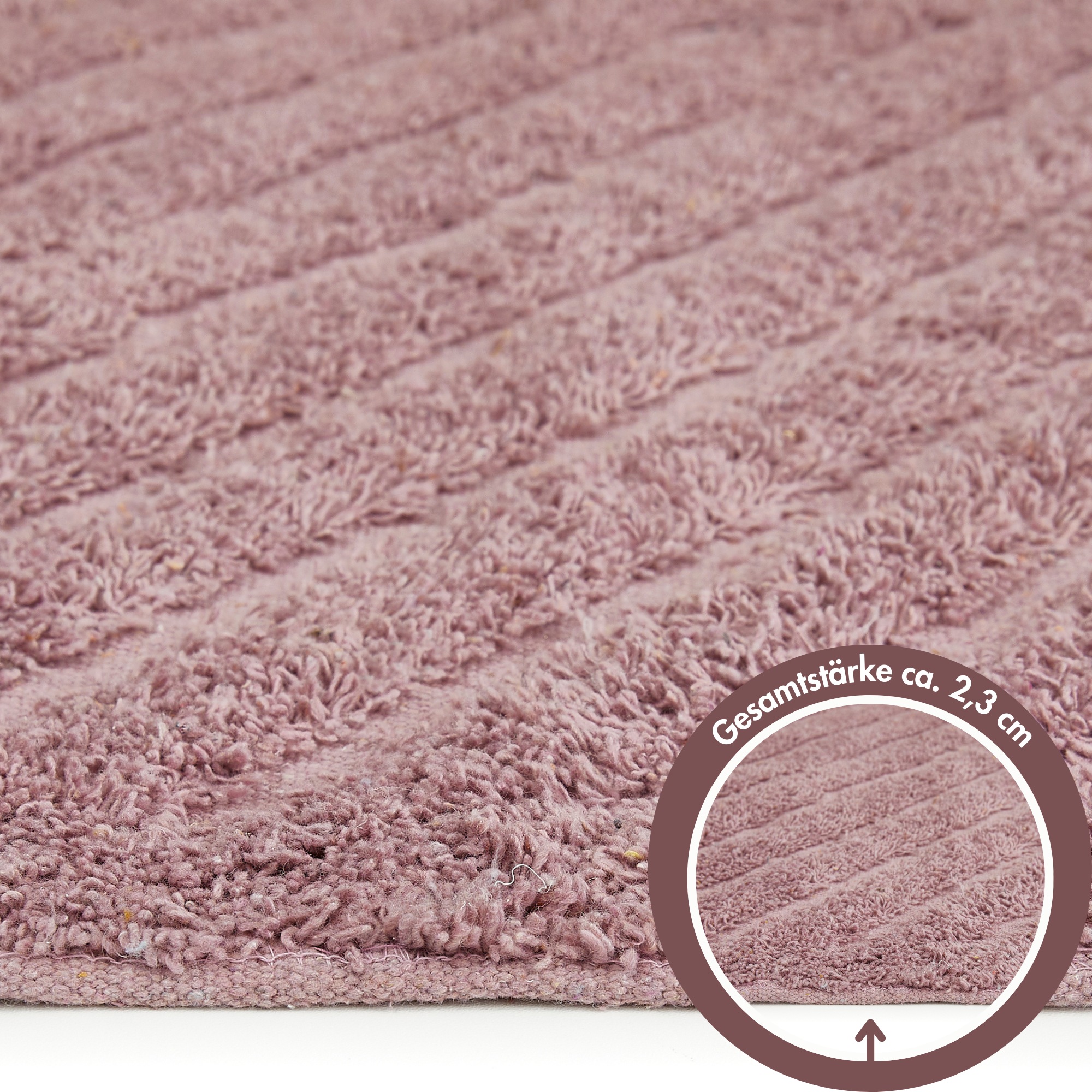 Andiamo Badematte »Havanna, 50x80 cm«, fußbodenheizungsgeeignet-schnell trocknend, Badteppich, Uni Farben, Hoch-Tief Effekt, verschiedene Designs