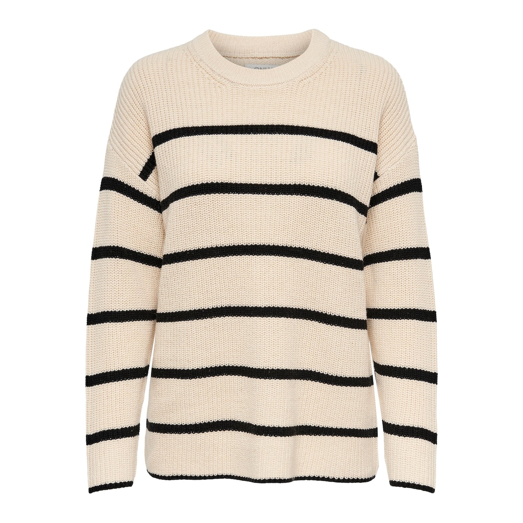 ONLY Rundhalspullover »ONLPERNILLE LS STRIPE O-NECK KNT NOOS«