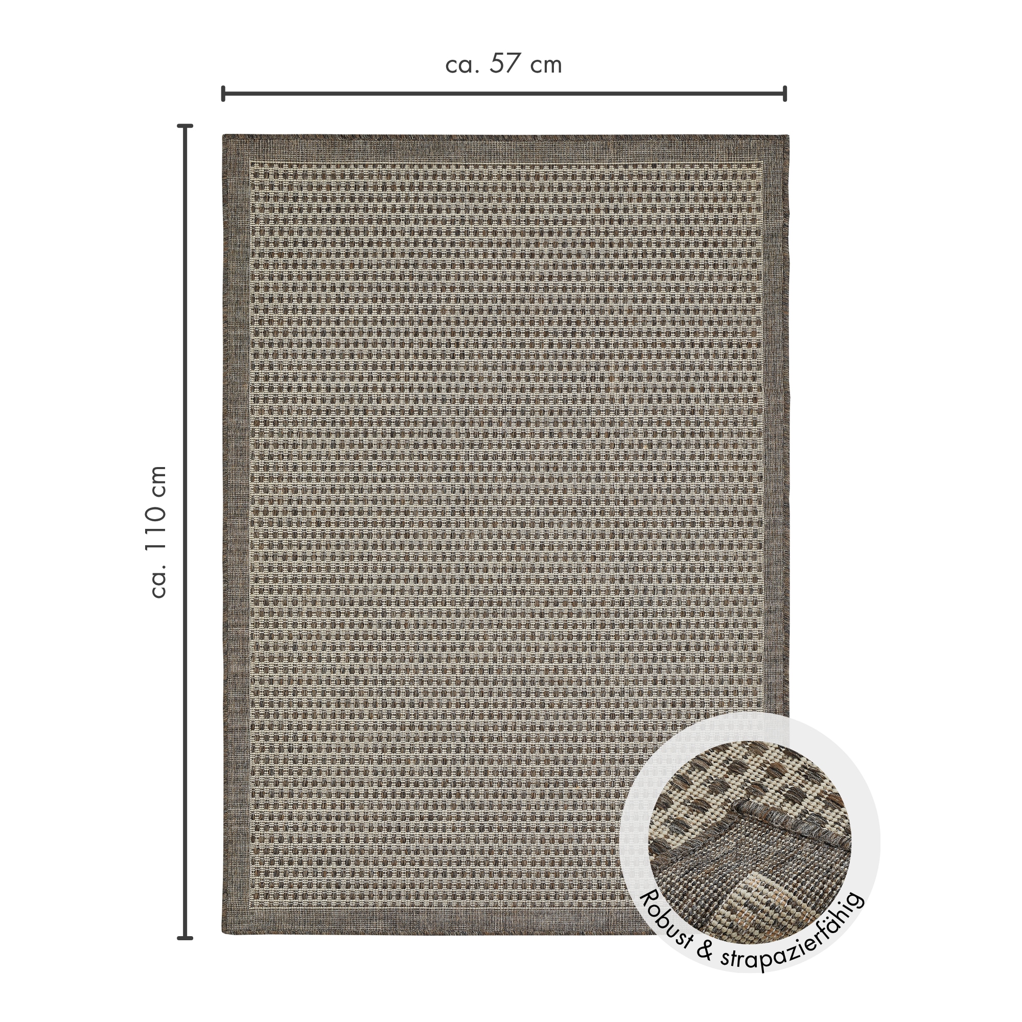 Andiamo Teppich »Savannah« rechteckig 4 mm Höhe Flachgewebe, In- und Outdoor geeignet, Wohnzimmer