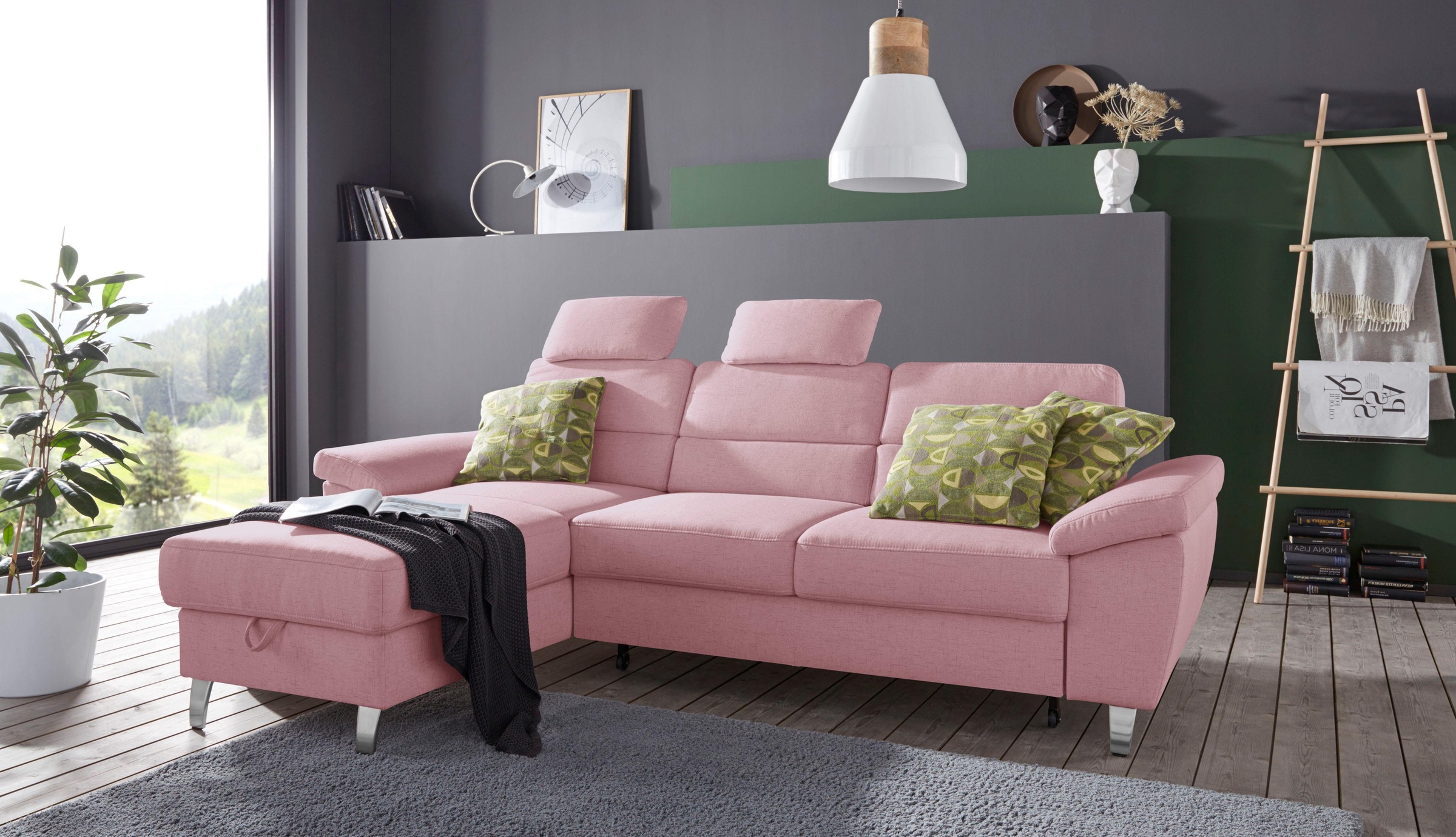 sit&more Ecksofa »Sorano L-Form«, wahlweise mit Bettfunktion und Bettkasten