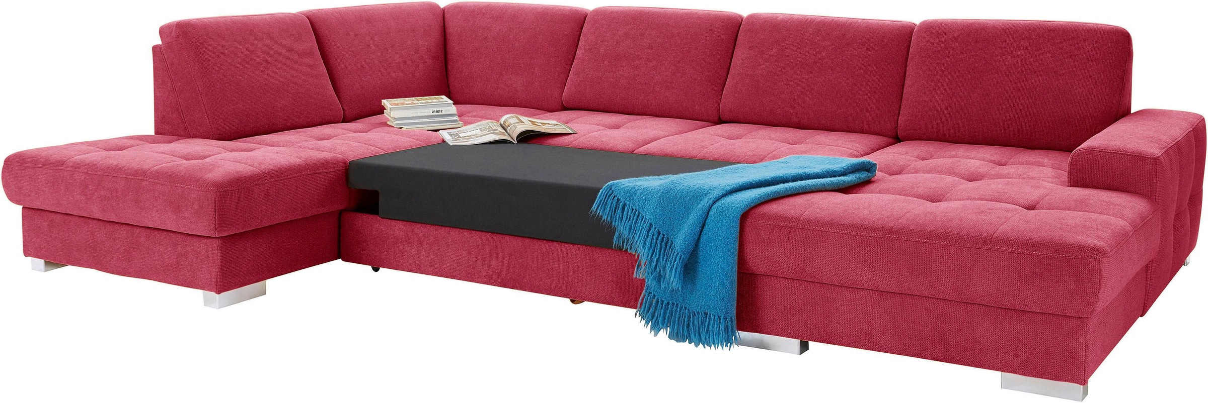 sit&more Wohnlandschaft »Santorini U-Form«, mit Federkern und Sitztiefenverstellung, wahlweise mit Bettfunktion