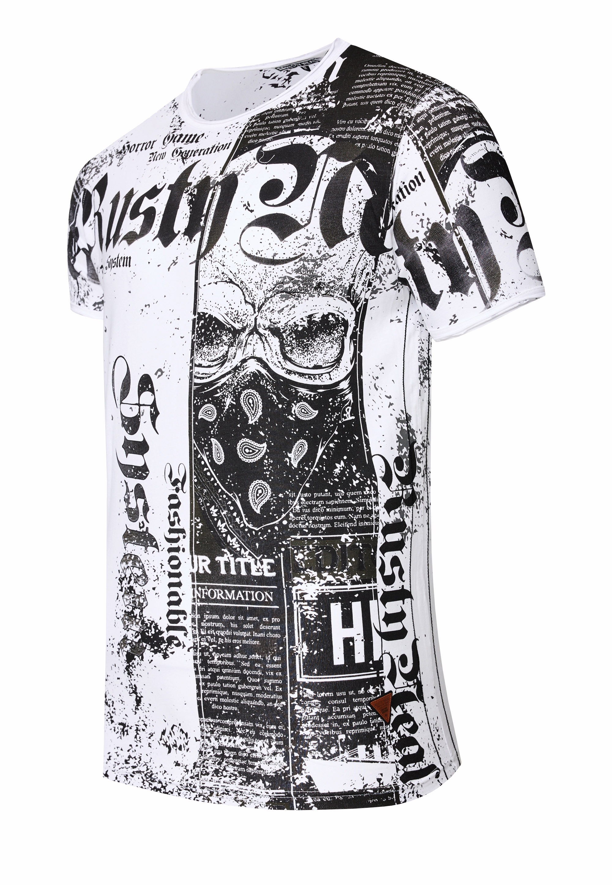 Rusty | Used-Look Allover-Print Neal BAUR im kaufen T-Shirt, ▷ mit