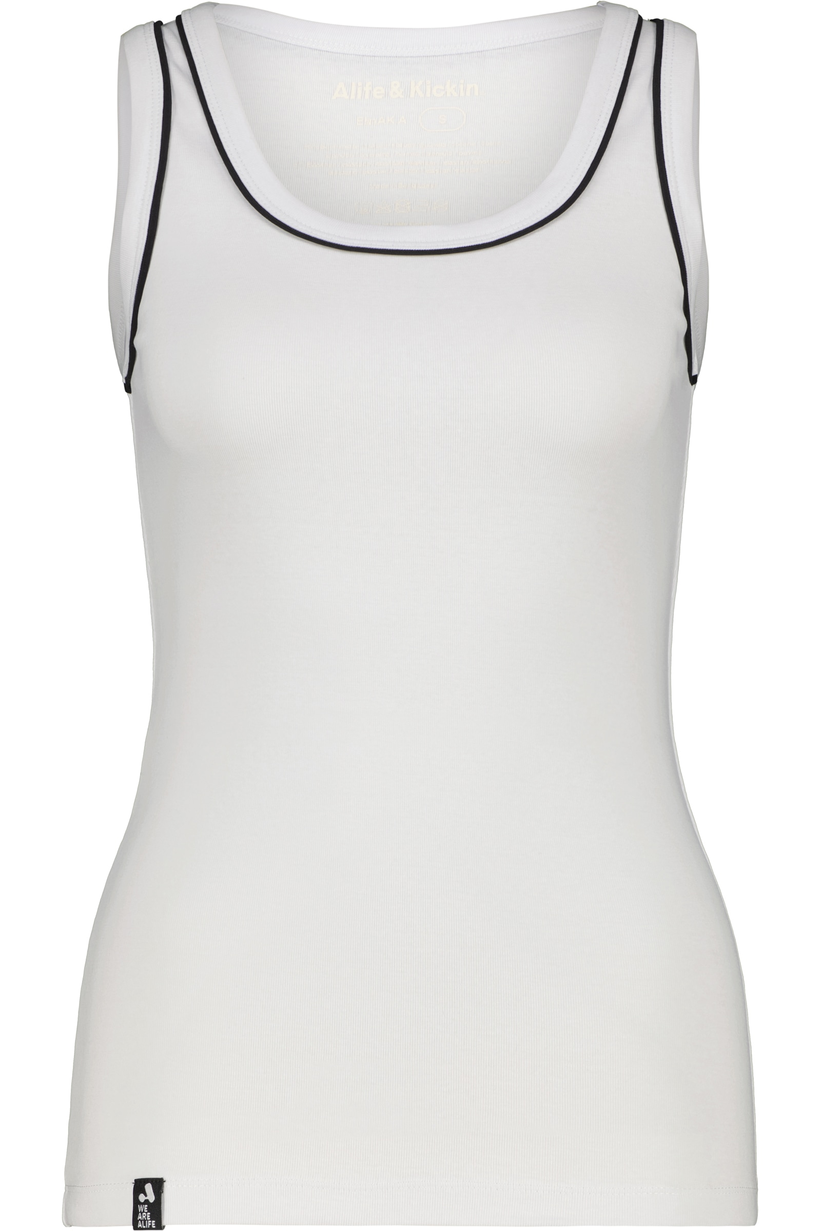 Alife & Kickin T-Shirt Achselshirt in Ripp-Optik mit Kontrastpaspel