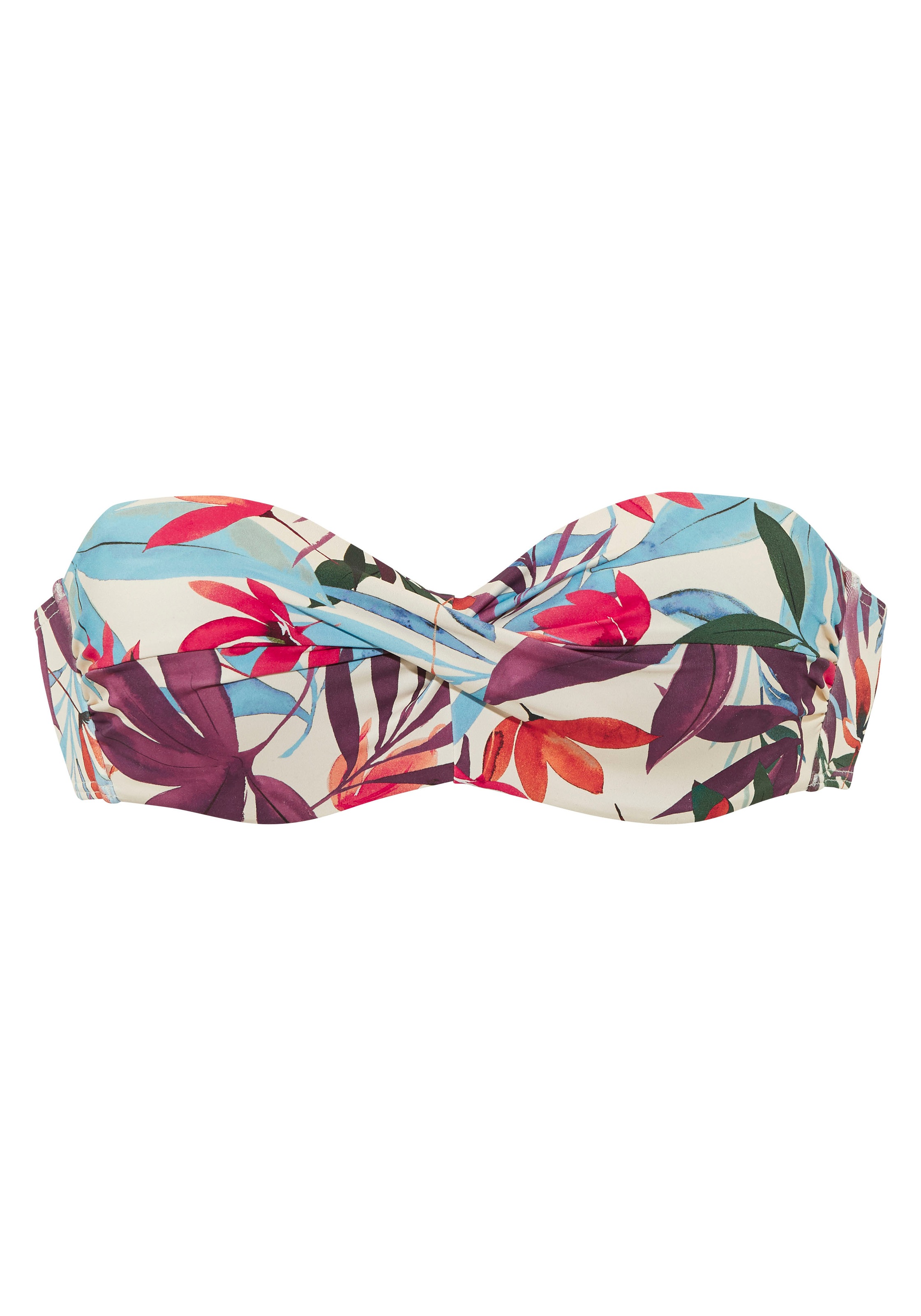 Thumbnail - LASCANA Bügel-Bandeau-Bikini-Top "Imani" mit sommerlichem Blätterprint