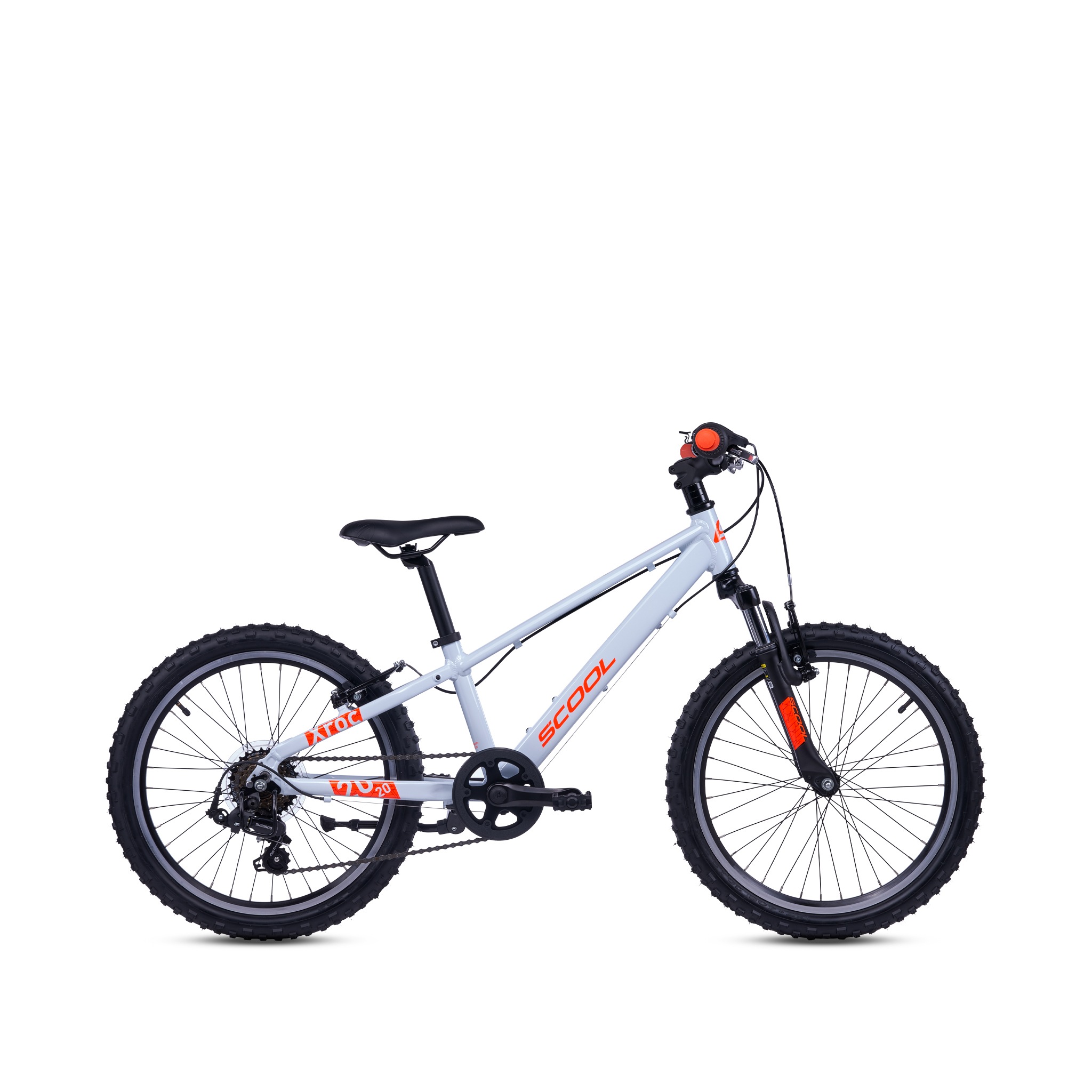 S’COOL Jugendfahrrad "SCOOL Xroc Pro 20-K7 Sky Grey/Neon Orange" 7 Gang Shimano Kettenschaltung