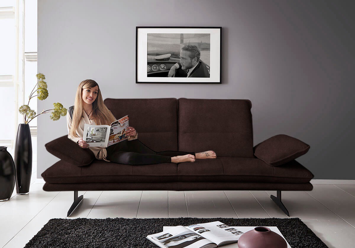 W.SCHILLIG 2-Sitzer "broadway, Designsofa mit tollem Sitzkomfort, Breite 216cm" Sitztiefenverstellung, Kopfteil- & Seitenteilverstellung, Breite 216cm