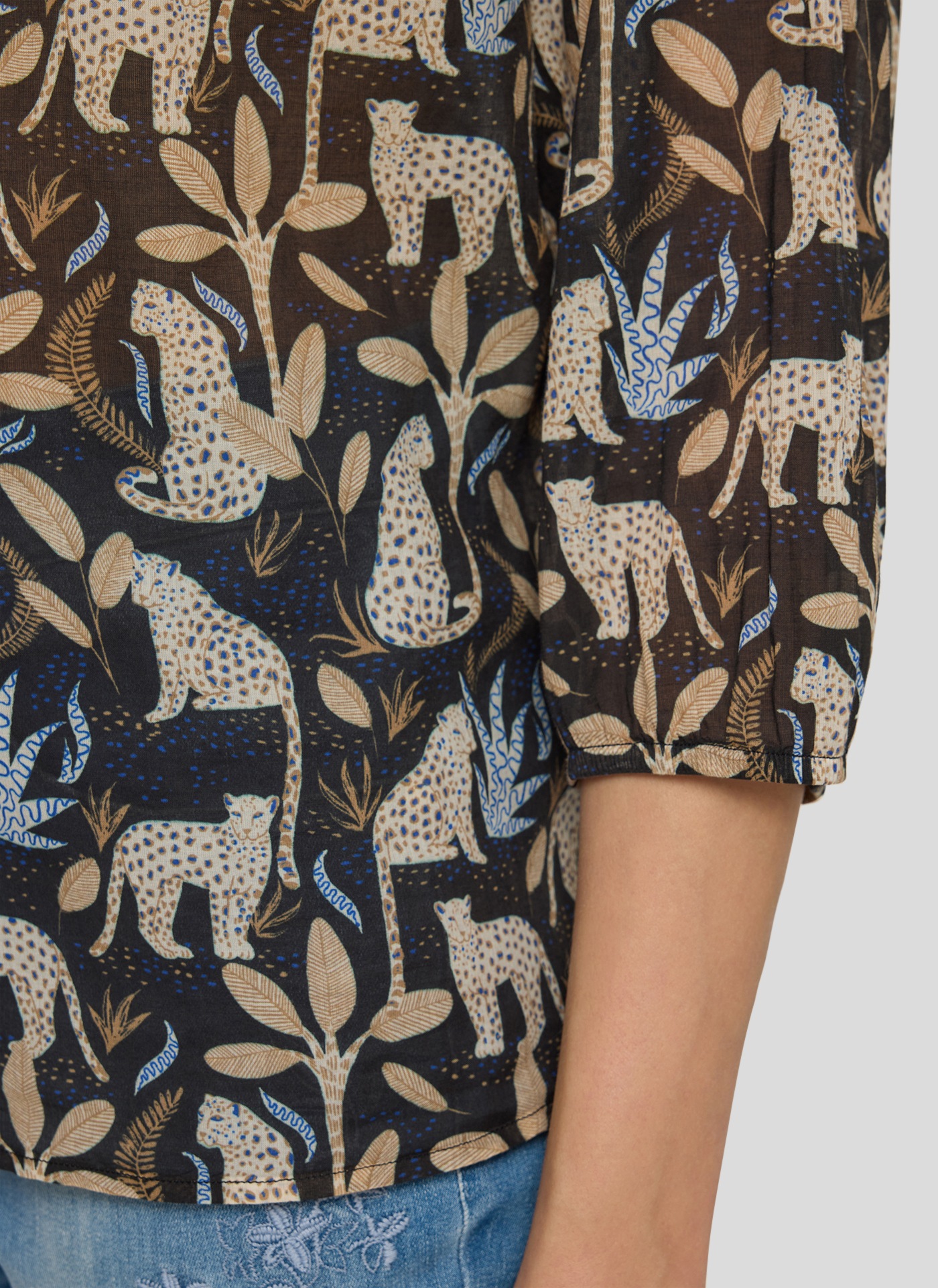 Thumbnail - Rabe Druckbluse mit floralem Muster und Splitneck