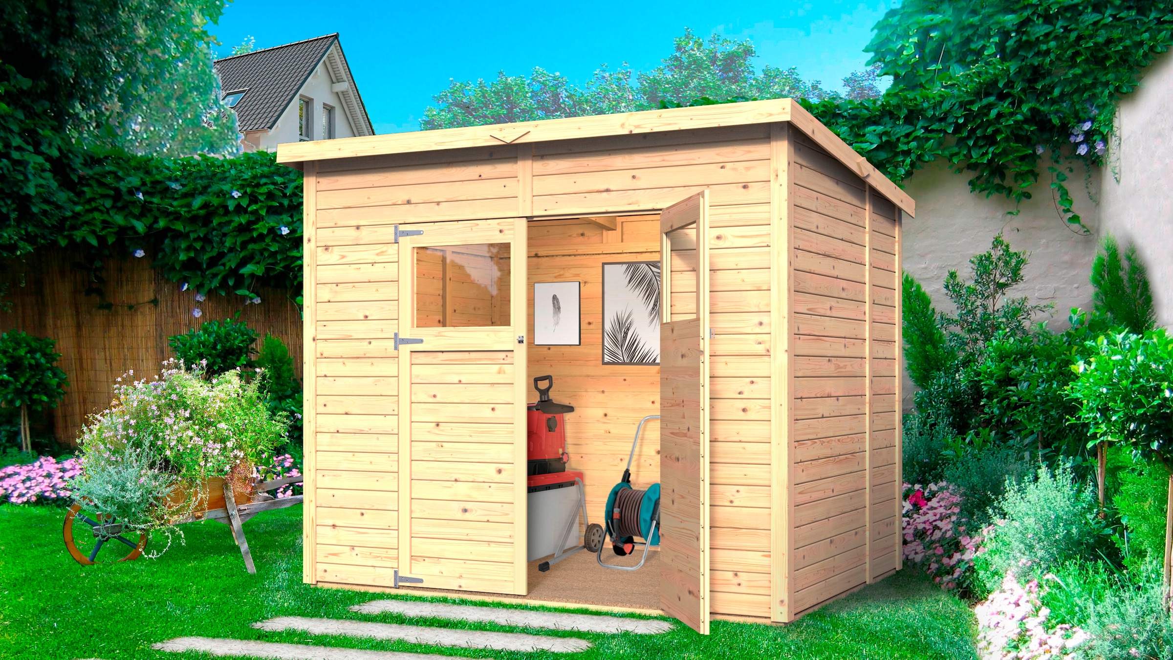 KONIFERA Gartenhaus "Amrum 3 aus naturbelassenem Fichtenholz", inklusive Fu günstig online kaufen