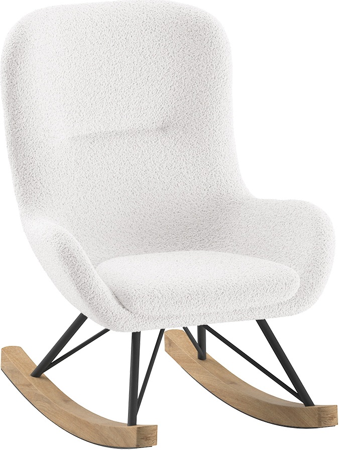 Vipack Schaukelstuhl "Rocky, in flauschigem Bouclé Stoff, Kufen aus massive günstig online kaufen
