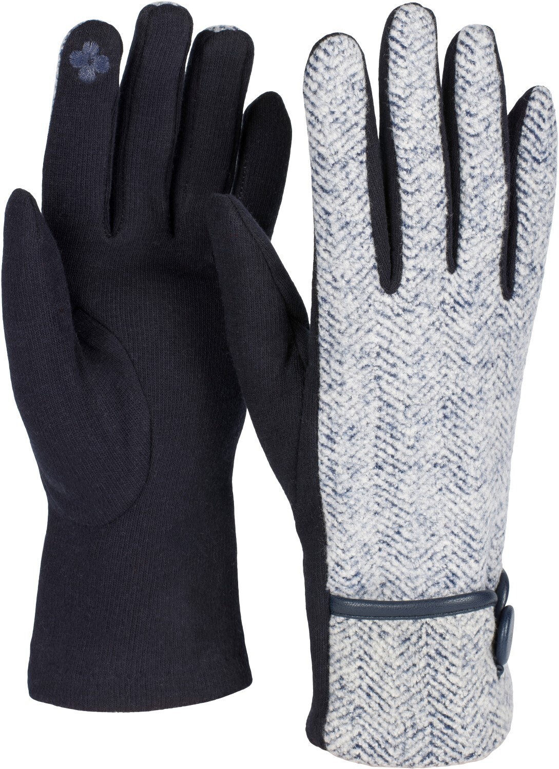 styleBREAKER Fleecehandschuhe "Touchscreen Handschuhe Fischgrät Muster" 1 Stk.