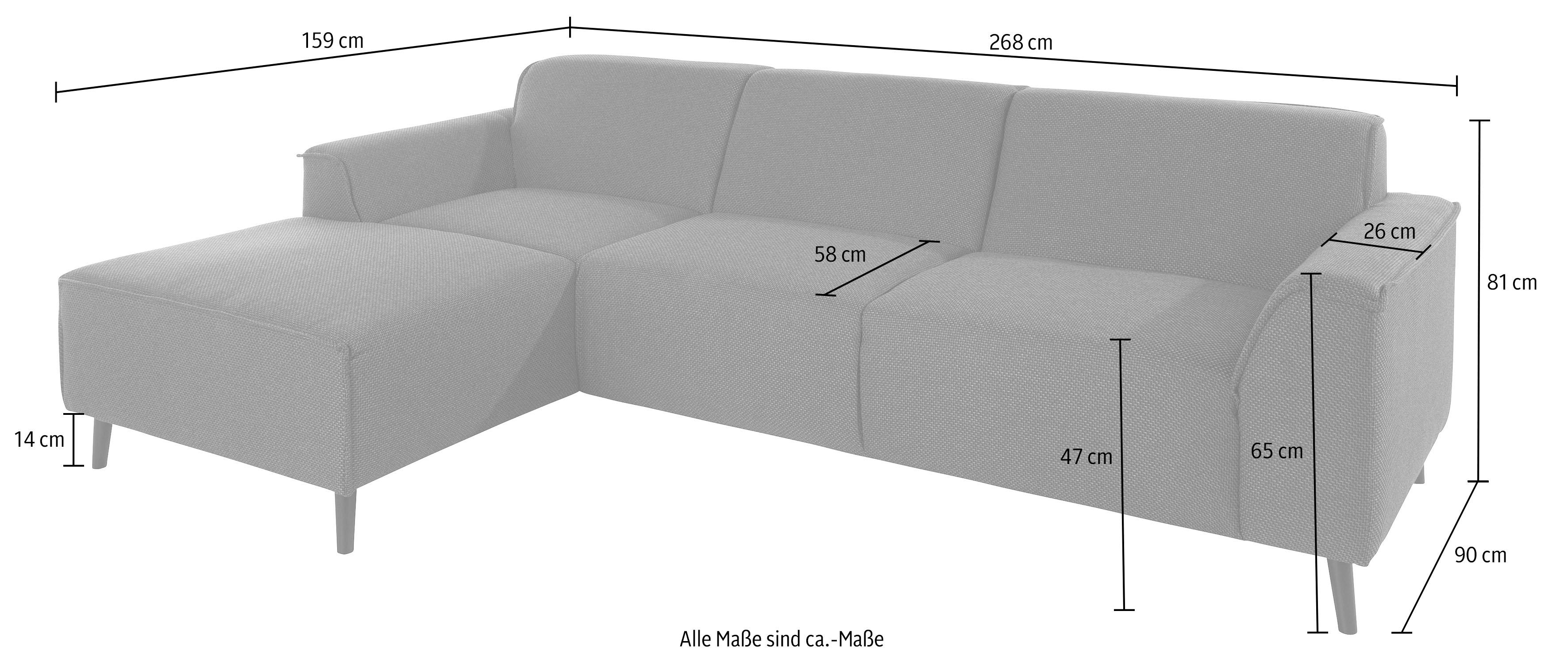 Thumbnail - DOMO collection Ecksofa "Amora, inklusive komfortablem Federkern für mehr Sitzkomfort, L-Form", mit Recamiere, zeitlos u...