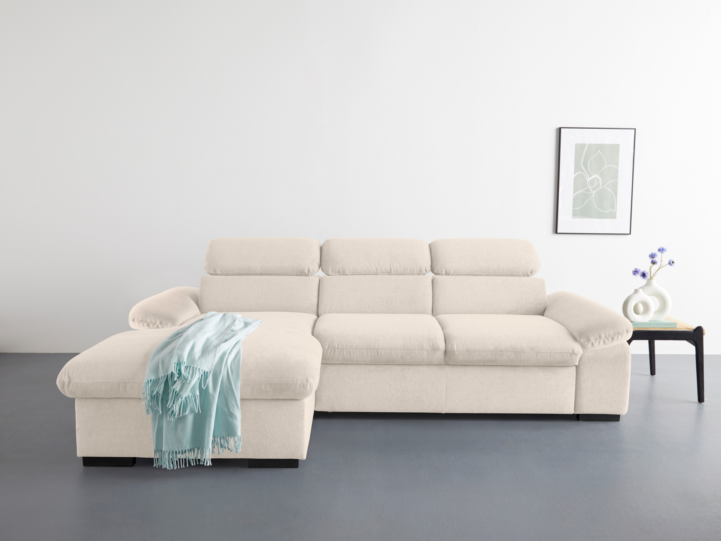 COTTA Ecksofa "Lola L-Form mit Kopfteilfunktion & Hocker", (Set, mit Hocker günstig online kaufen