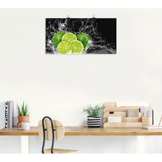 Artland Wandbild »Limone mit Spritzwasser«, Obst Bilder, (1 St.), als  Alubild, Leinwandbild, Wandaufkleber oder Poster in versch. Größen kaufen |  BAUR