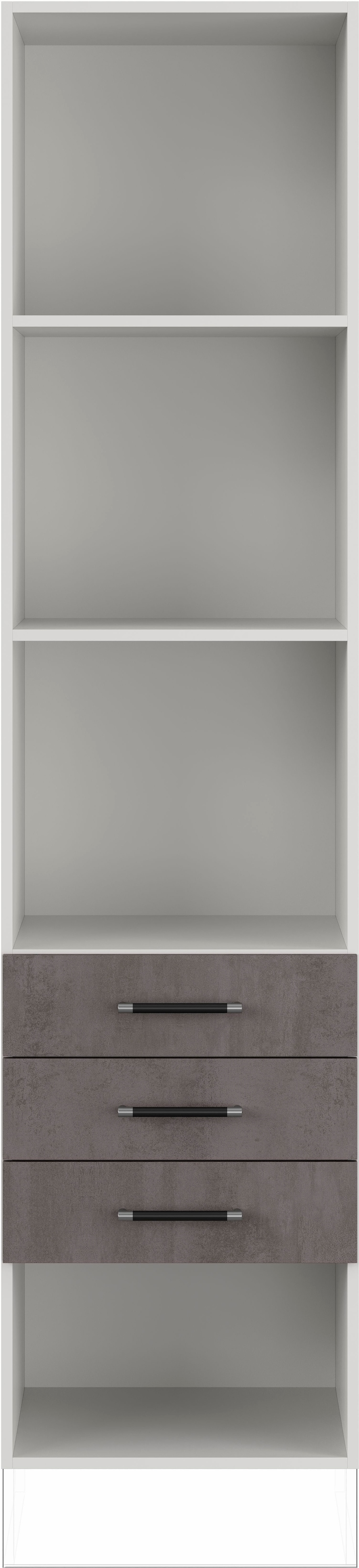 IMPULS KÜCHEN Seitenschrank »"Prag", Breite/Höhe: 50/205,1 cm, mit Soft-Close«, vormontiert, mit Schubkästen, mit verstellbaren Fachböden