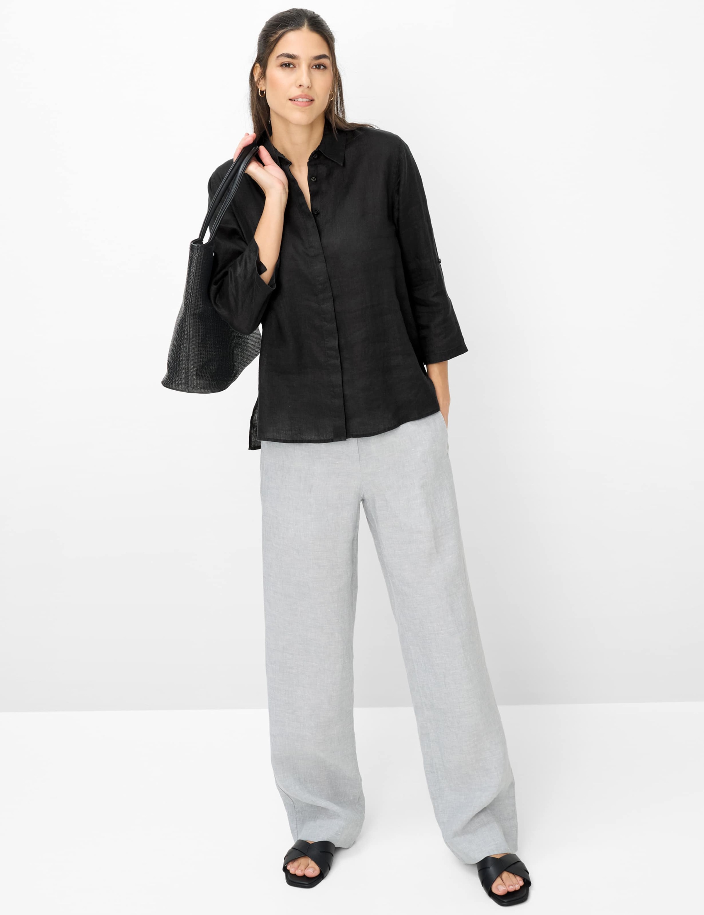 BRAX Vicki Women's Short Sleeve Blouse Black 36 2