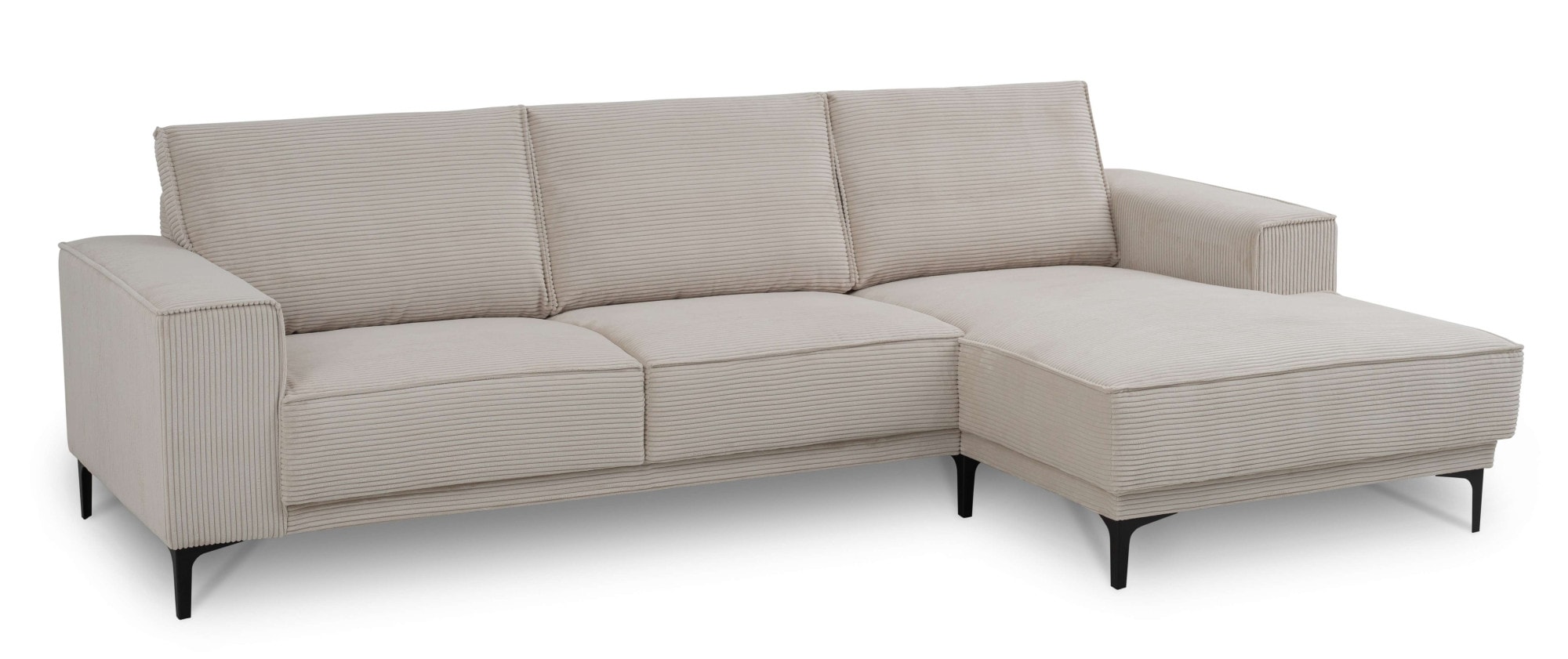 OTTO home Ecksofa »OLAND Cord L-Form, B: 280 cm, Skandi-Design« L-Form, 280 cm, Wellenunterfederung, Skandi-Design, Metallfüße