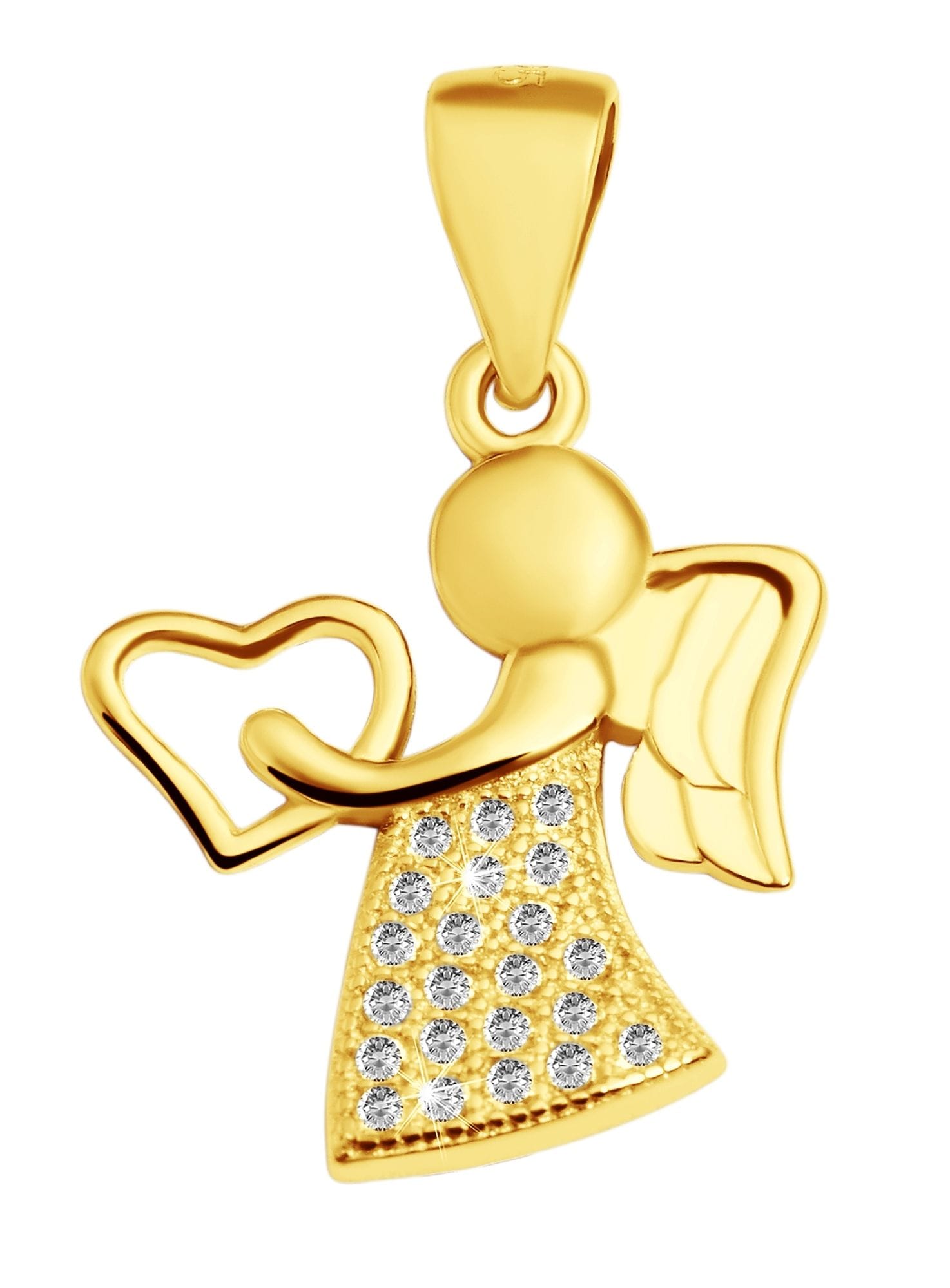 Adelia´s Kettenanhänger »Damen Anhänger – Engel Herzanhänger aus 925 Silber mit Zirkonia«  Zum Verschenken an Menschen, die Ihnen am Herzen liegen