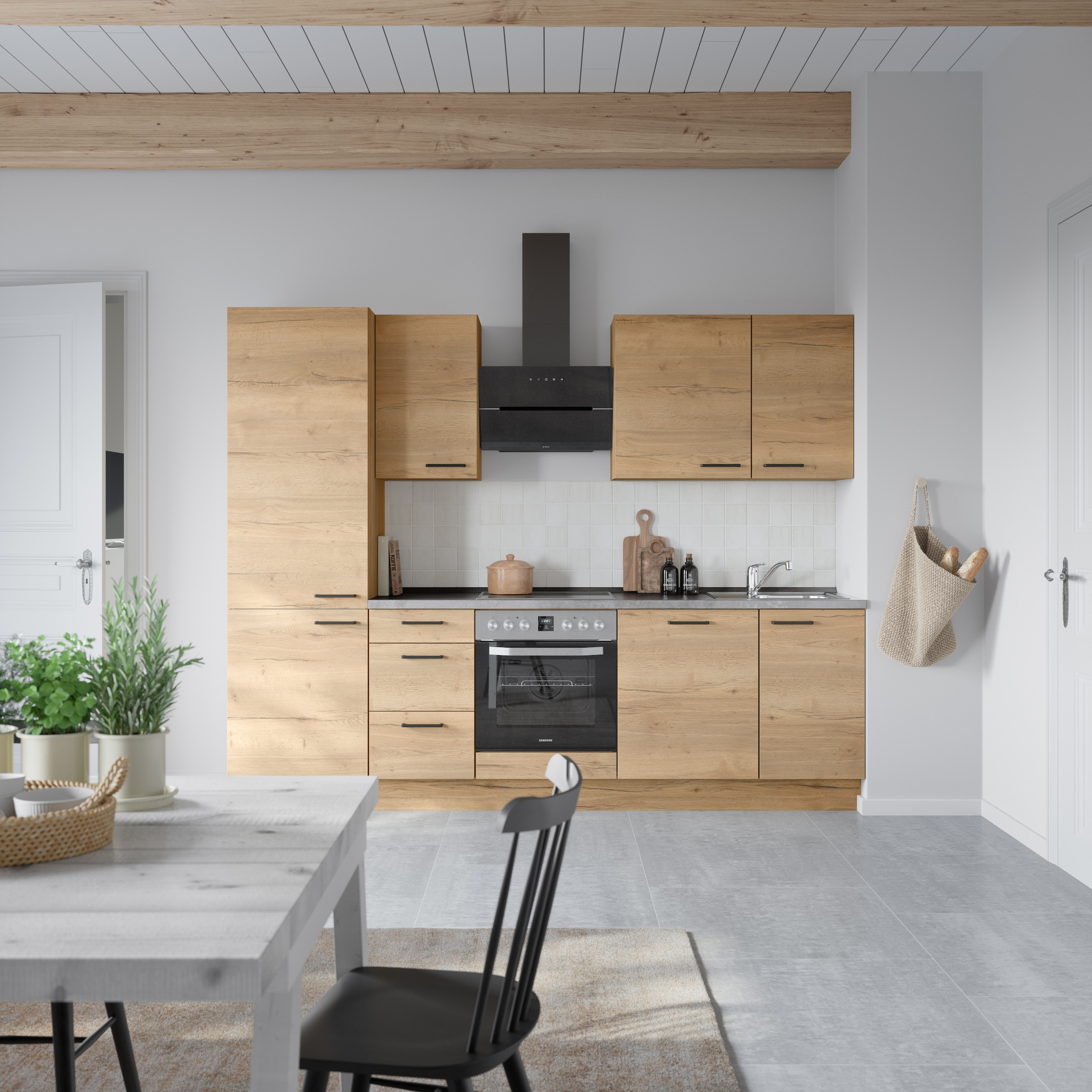 nobilia® Küchenzeile »"Structura II"«, vormontiert, Ausrichtung wählbar, Breite 270 cm, wahlw. mit E-Geräten